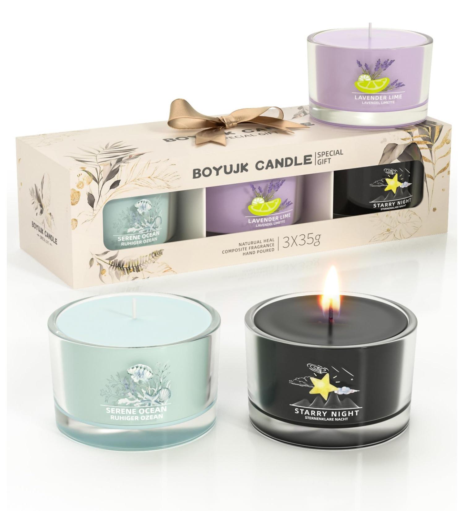 Fragrance Candle Gift Set for Women | 6 Relaxation Candles for Anxiety | Special Collection in Blue Purple & Black - Buy Online on SooperMarket.com