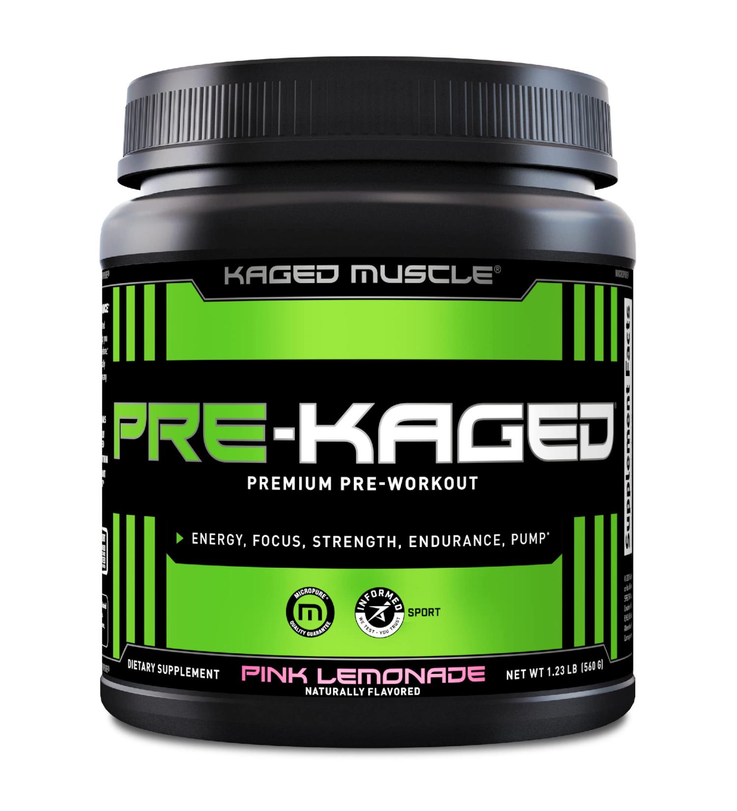 Buy Kaged Muscle PRE-KAGED Pre-Workout Primer - Pink Lemonade 1.30 lb (588g) for Energy & Focus - Buy Online on SooperMarket.com