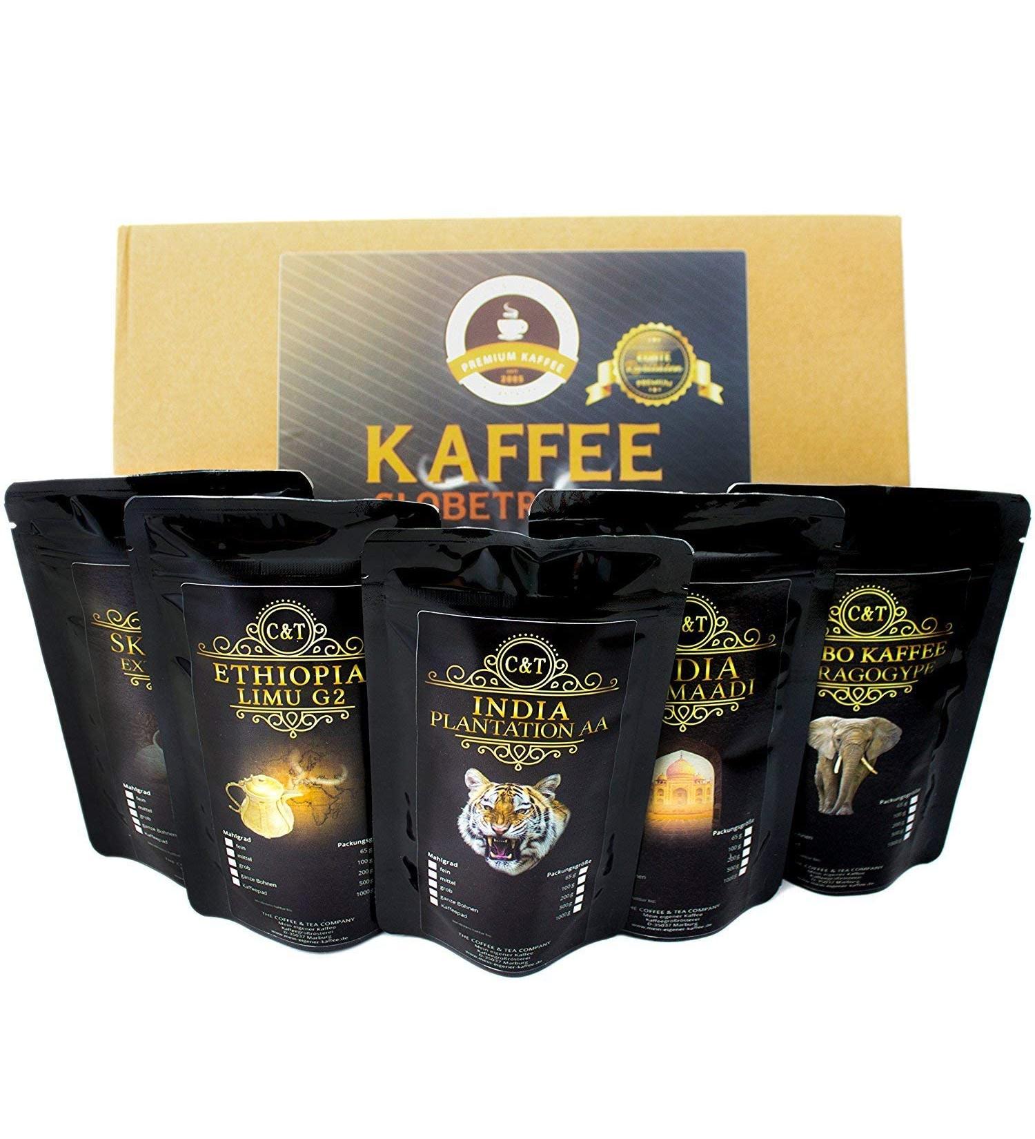 Coffee Globetrotter Gift Set - 5x100g Rare Whole Beans from Around the World | Discover Unique Coffee Flavors - Buy Online on SooperMarket.com