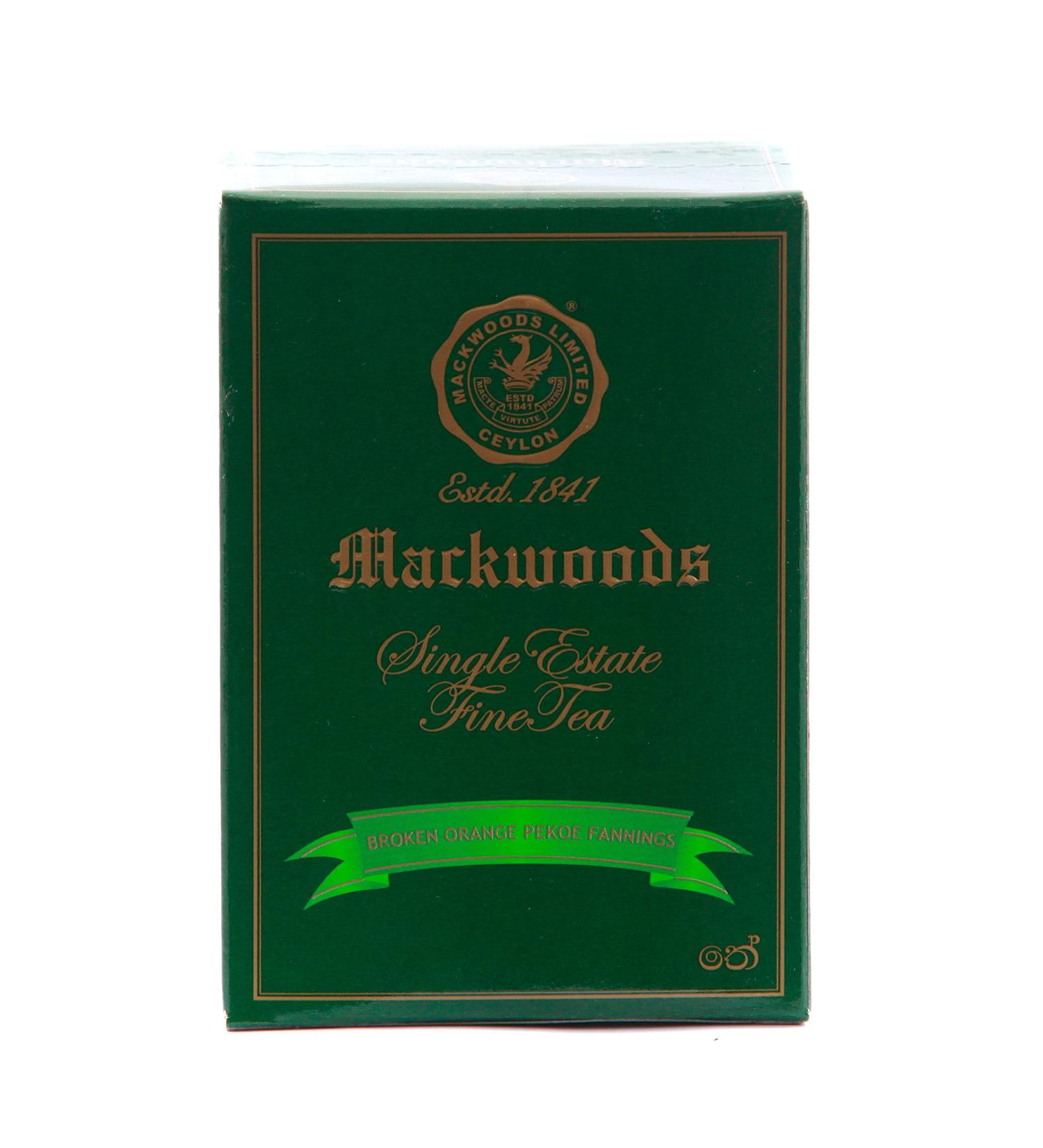 CEYLON BLACK TEA MACKWOODS SINGLE ESTATE LOOSE LEAF BROKEN ORANGE PEKOE FANNINGS (BOPF) IN A CARTON - 200g - Buy Online on SooperMarket.com