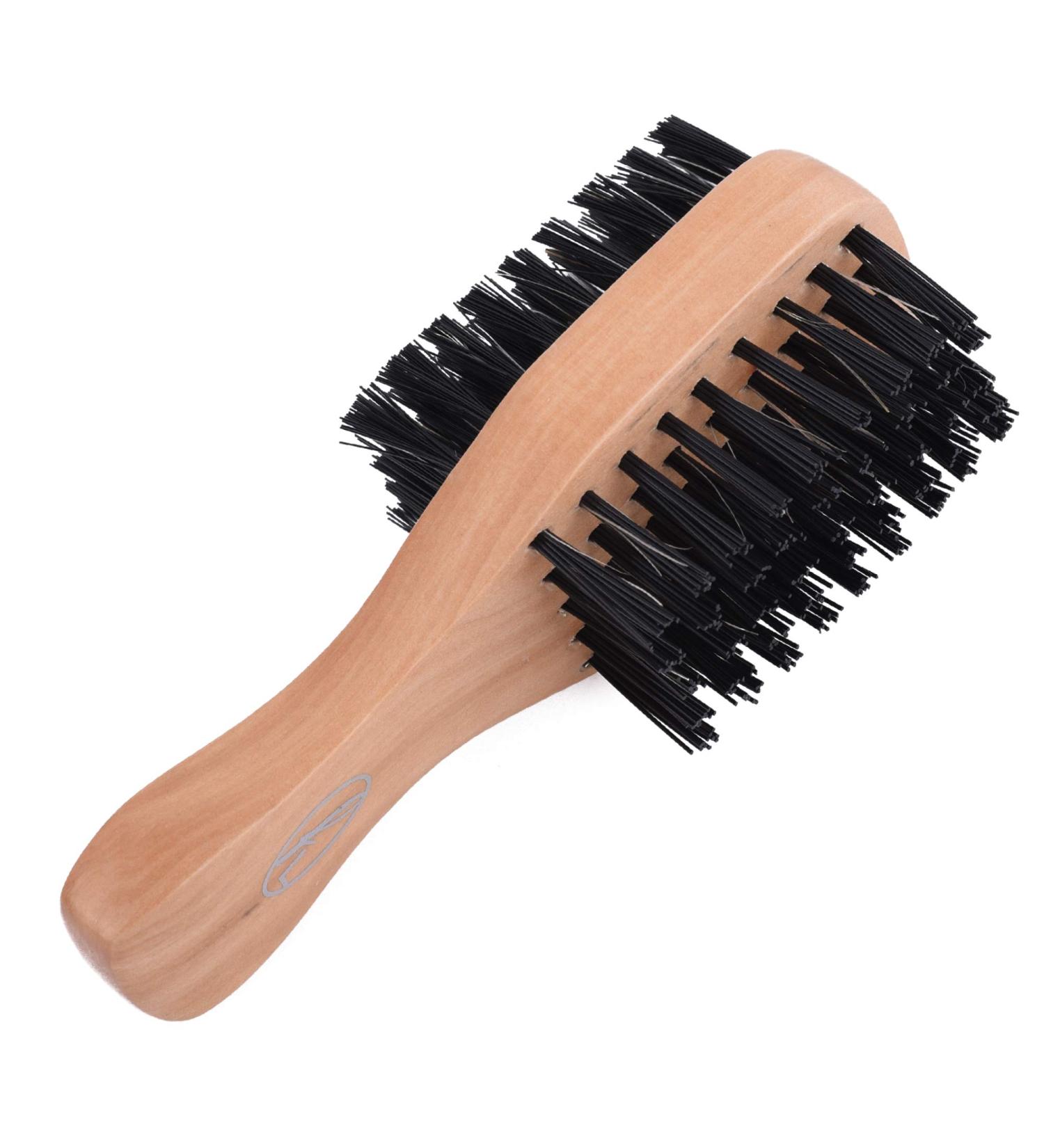 Double Sided Mini Bristle Brush for Afro & Curly Hair | Boar & Nylon Bristles | Soft Hair Brush for Women & Men - Buy Online on SooperMarket.com