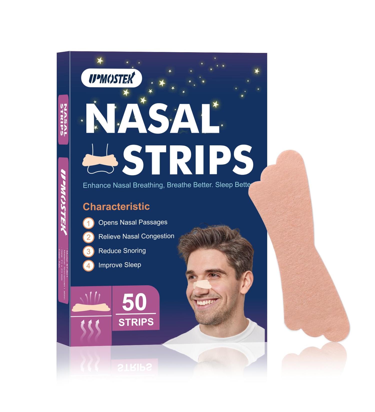 50Pcs Nasal Strips for Snoring Extra Strength Nose Strips Breathing Nose Tape for Sports and Sleep Anti Snoring Strips Help Stop Snoring and Nasal Congestion Relief Tan 50 pcs - Buy Online on SooperMarket.com