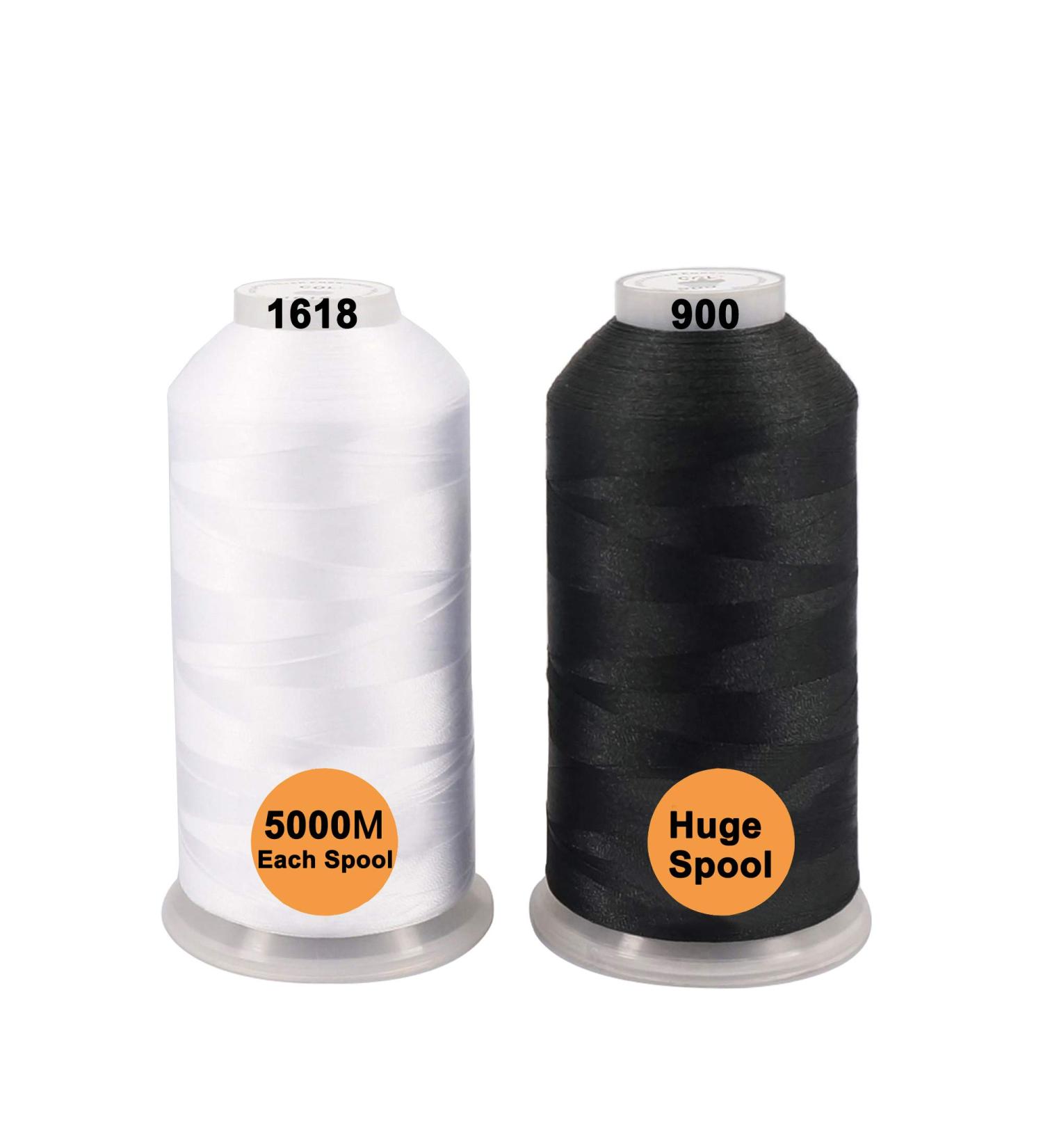 New brothreads Polyester Embroidery Machine Thread - 32 Color Pack - 5000M Spools - for All Embroidery Machines - Includes 1 Black and 1 White - Buy Online on SooperMarket.com