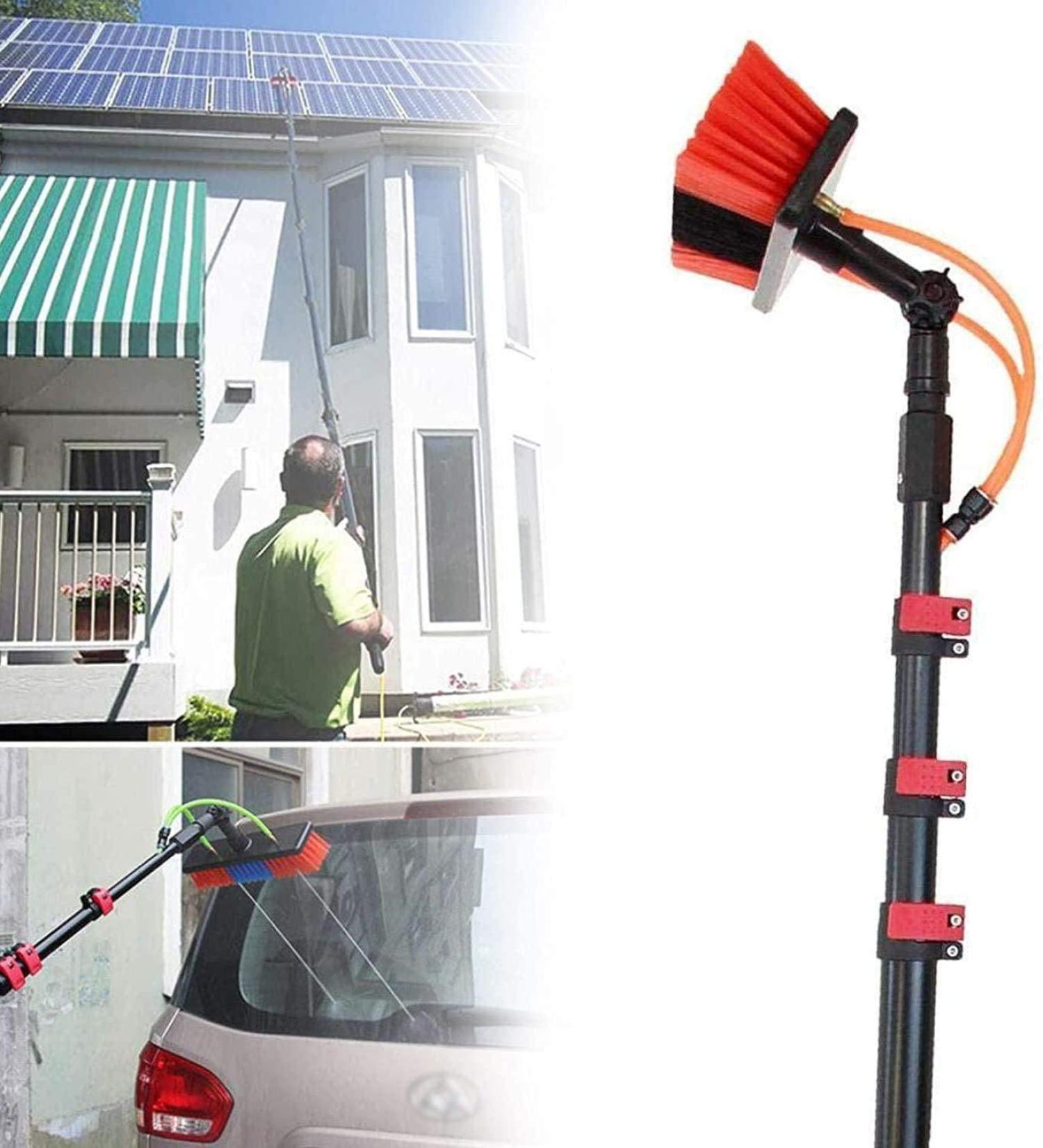 Window Cleaning Brush Water Fed Pole Adjustable 3.6M -11M Window Cleaning Pole Caravan Washing Truck Campers and Buses Car Wash Windows/20Ft/6M 35cm Brush Head 4M/13FT - Buy Online on SooperMarket.com