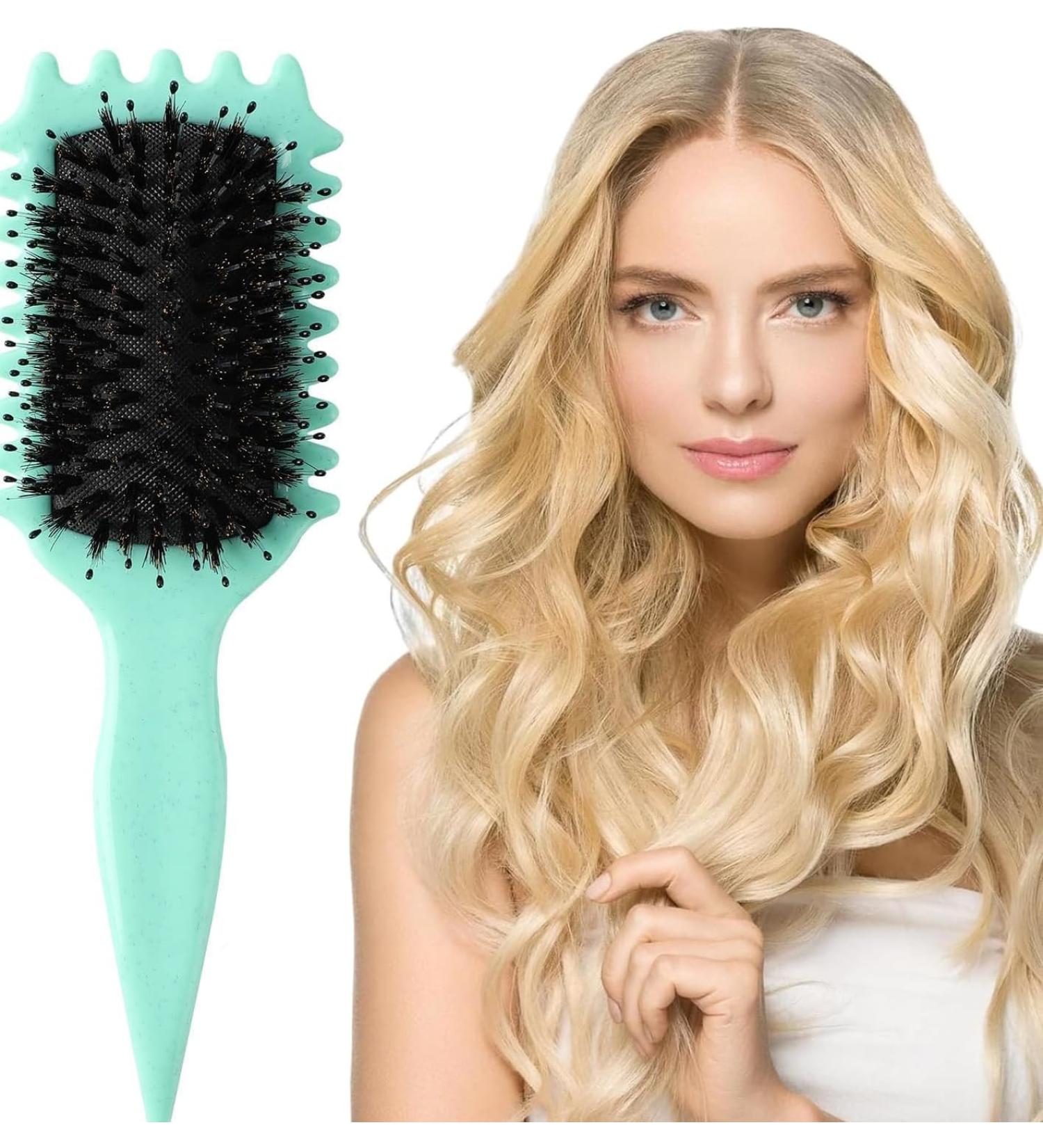 NILUTO Curl Defining Brush Curly Hair Brush Curl Brush for Curly Hair Curl Define Styling Brush Shaping and Defining Curls For Women Men Less Pulling and Curl Separation (1pcs Green) - Buy Online on SooperMarket.com