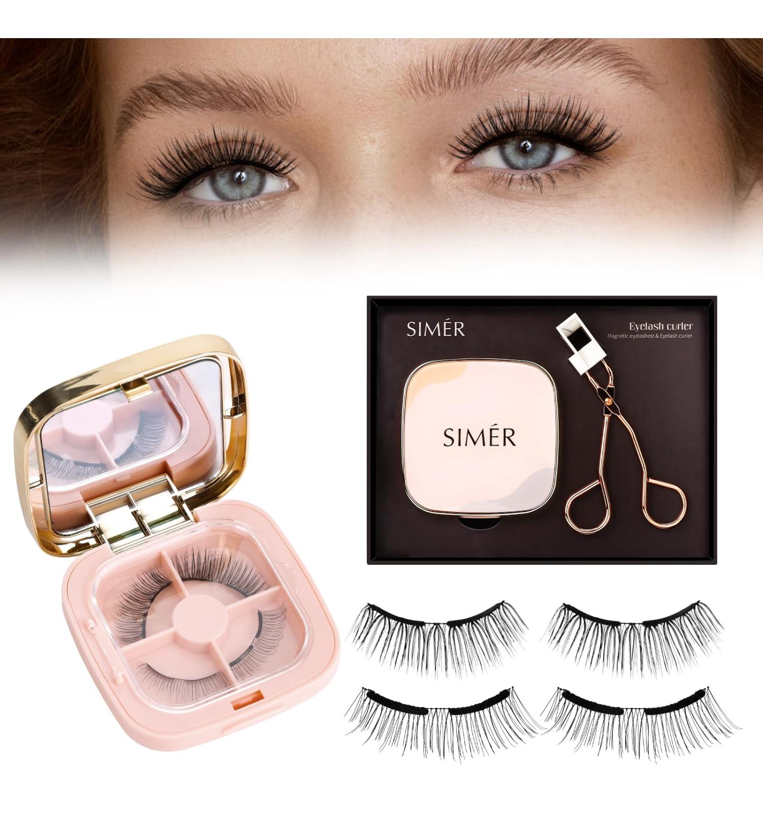 Buy 4D Magnetic Eyelashes Without Eyeliner | Reusable Dual Magnetic Lashes with Applicator - Easy to Wear & Natural Look - Buy Online on SooperMarket.com