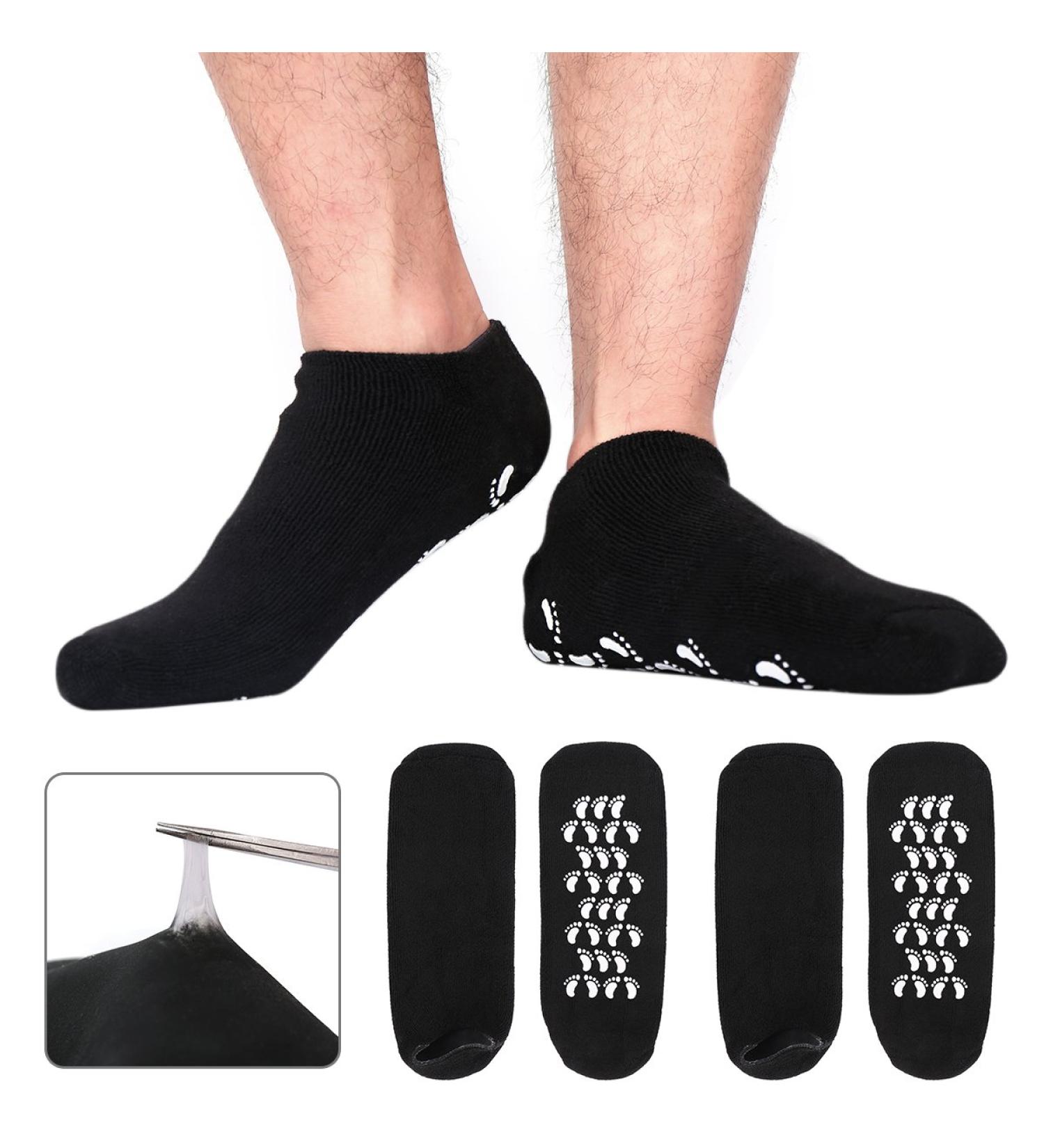 Matengf Moisturizing Gel Spa Socks - 2 Pairs for Men's Cracked Dry Skin Repair | Large Size UK 9-14 | Black - Buy Online on SooperMarket.com