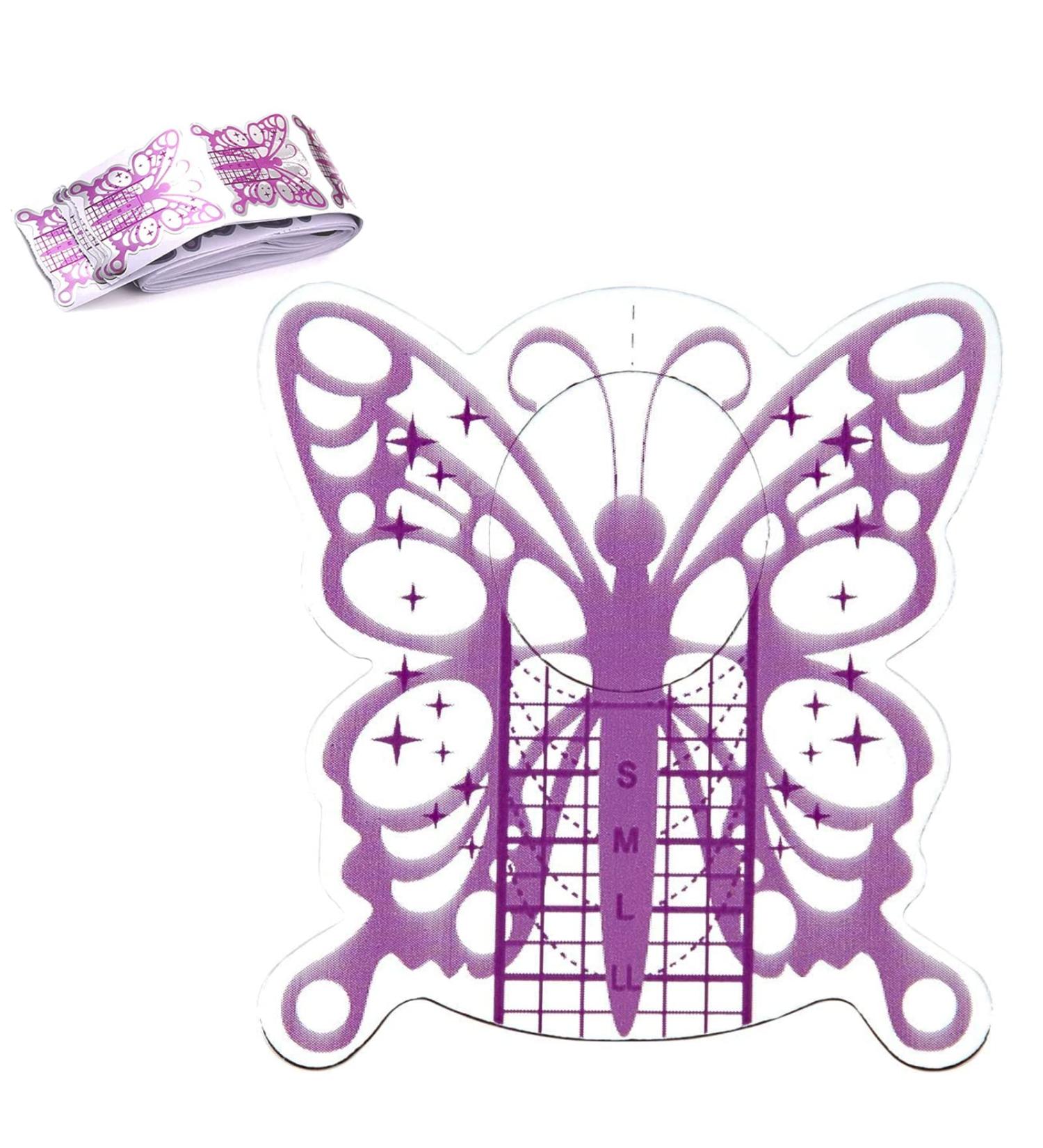 Pack of 120 Self-Adhesive Butterfly Nail Stencils - Silver Purple Gel Nail Modeling Stencils for Stunning Designs - Buy Online on SooperMarket.com
