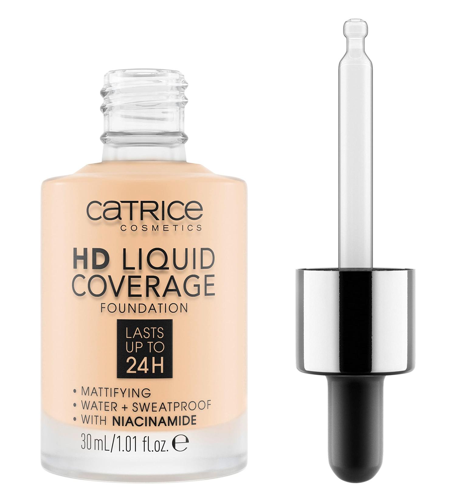 Catrice HD Liquid Coverage Foundation No. 002 - Long-Lasting Matte Vegan Oil-Free Waterproof | 30ml - Perfect for Impure Skin - Buy Online on SooperMarket.com