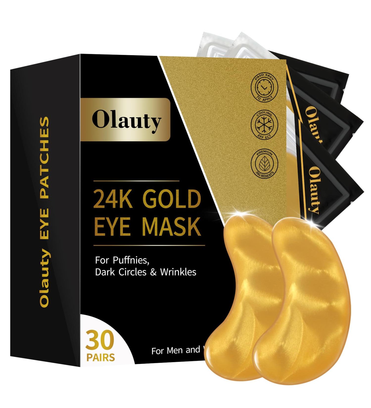 24k Gold Under Eye Patches - 30 Pcs Collagen Gel Eye Masks for Fine Lines & Dark Circles | Beauty & Personal Care - Buy Online on SooperMarket.com