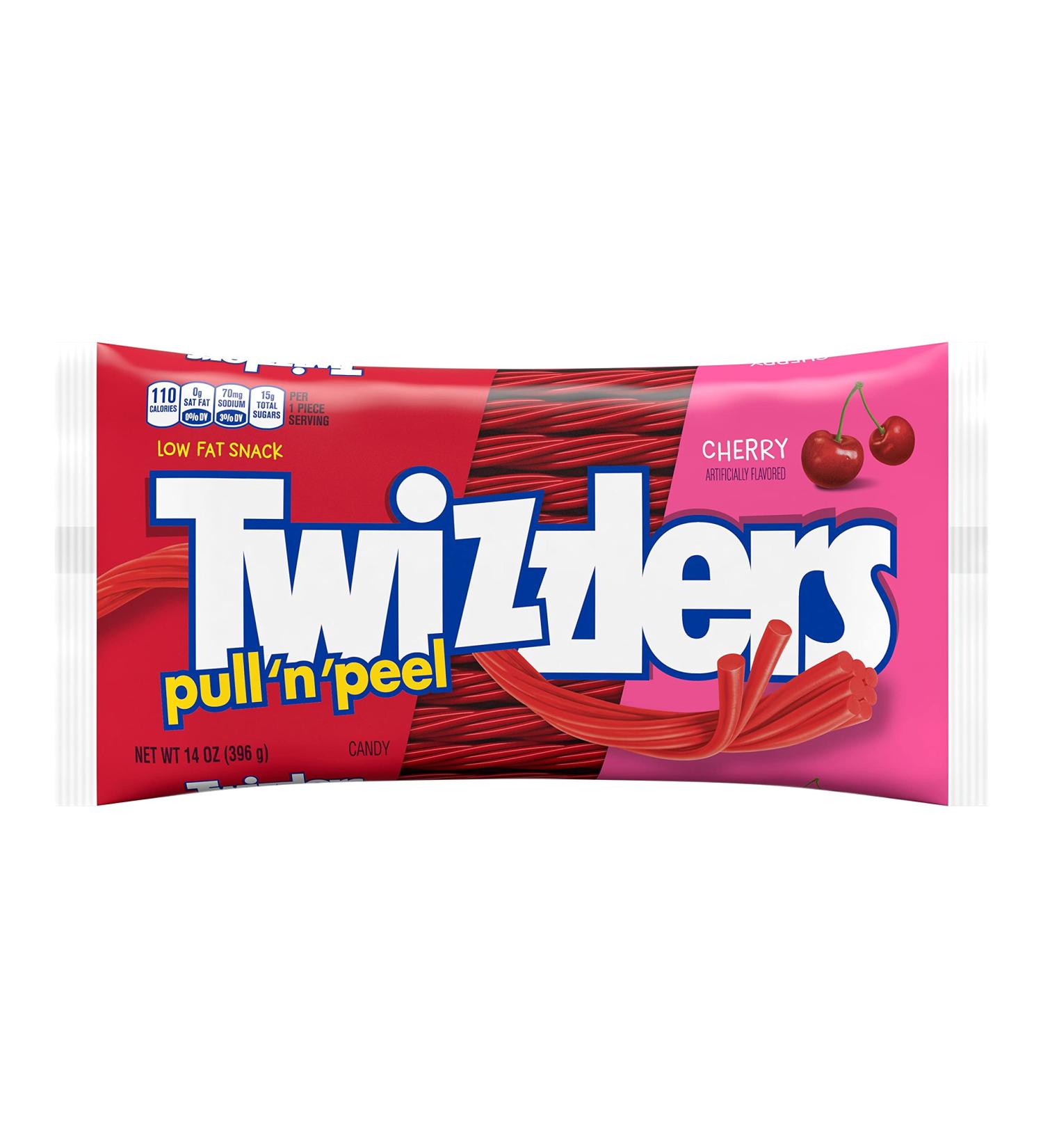 TWIZZLERS PULL N PEEL Cherry Flavor 14 oz Laydown Bag - Delicious Candy Snack - Buy Online on SooperMarket.com