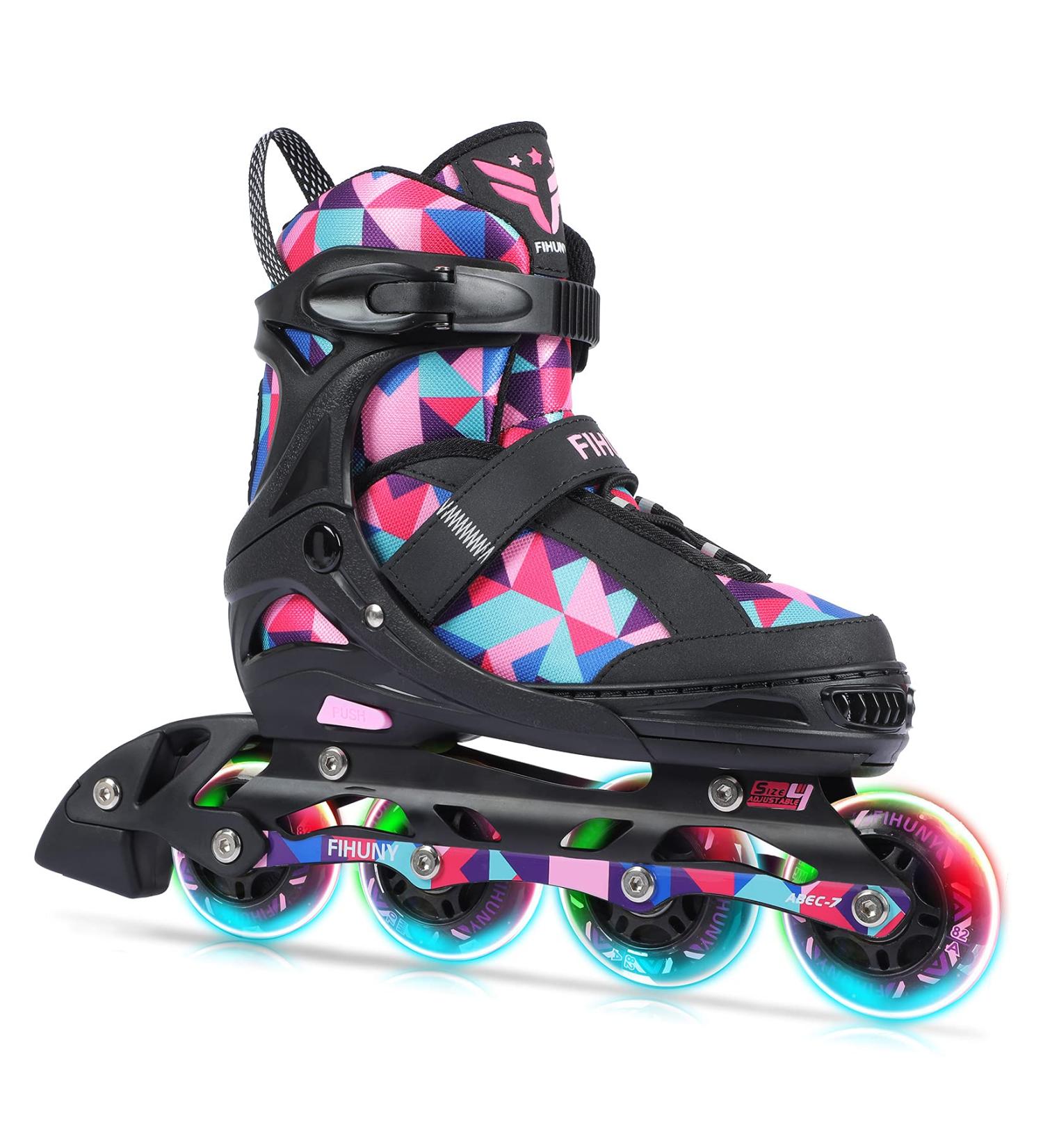 FIHUNY Adjustable Inline Skates for Kids and Adults with Light Up Wheels Roller Blades Skates for Girls and Boys Women C pink Large-Youth & Adult(4-7 US) - Buy Online on SooperMarket.com