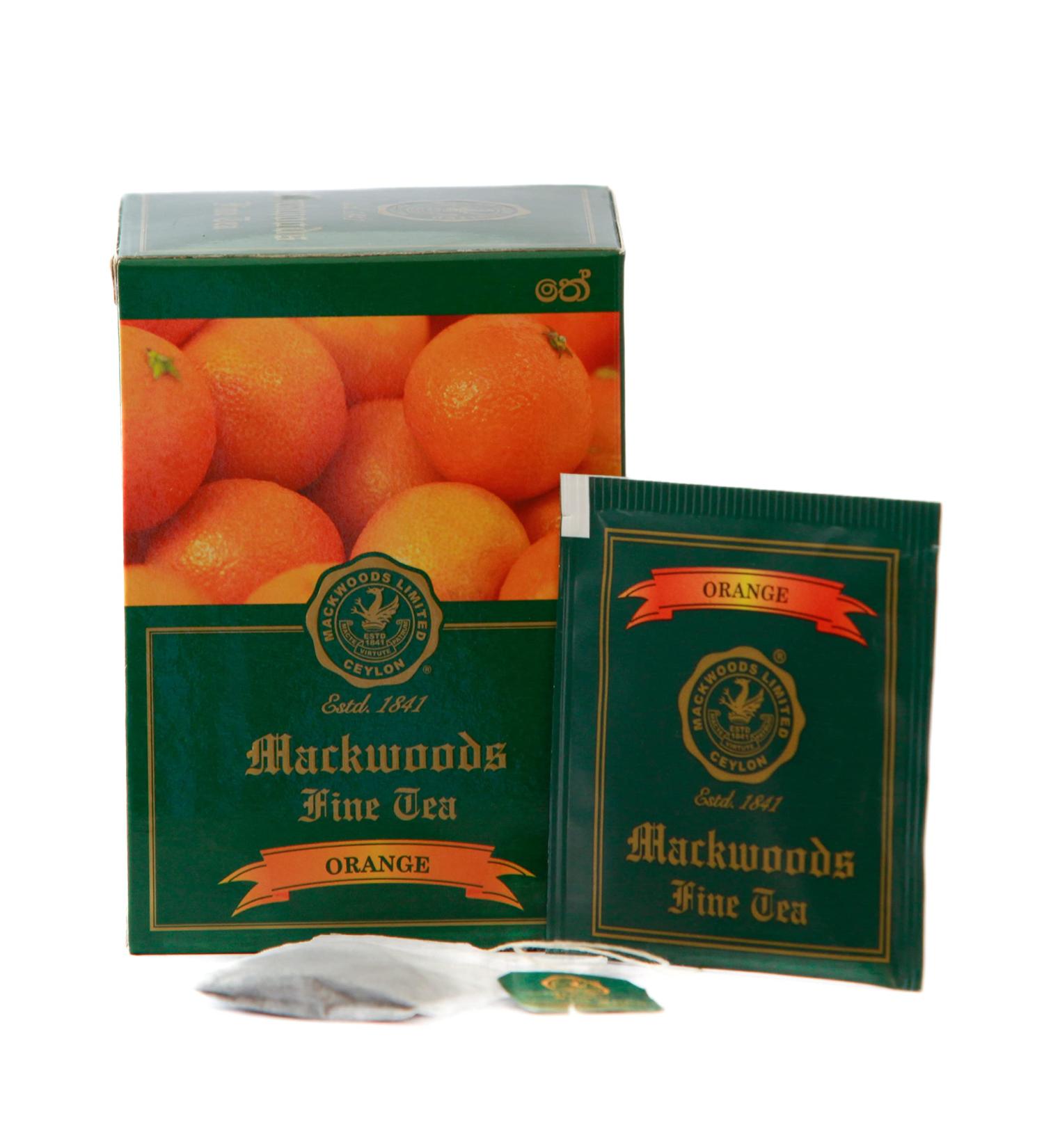 Mackwoods Orange Flavoured Single Estate Black Tea - 25 Enveloped Tea Bags - Buy Online on SooperMarket.com