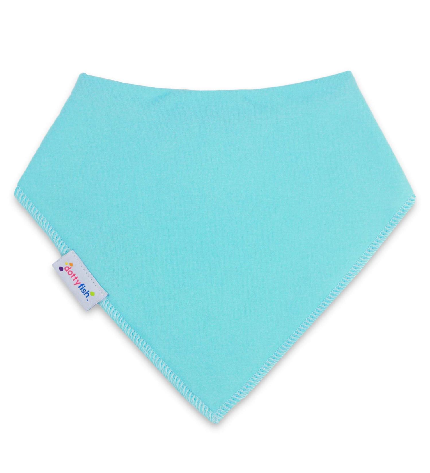 Dotty Fish Baby Bandana Bibs. Drool Bibs. Super Absorbent Teething Bibs for Girls Boys Unisex. Organic Cotton Bibs. One Size Turquoise