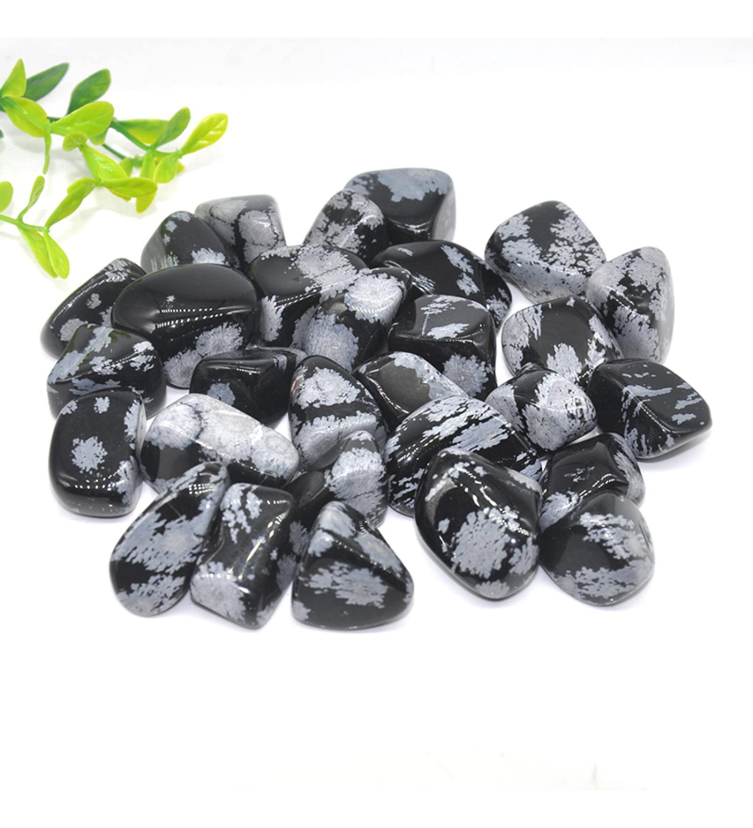 Natural Crystals Snowflake Obsidian Stones Tumbled Bulk Specime DIY Home Aquarium Decoration Gift - Buy Online on SooperMarket.com