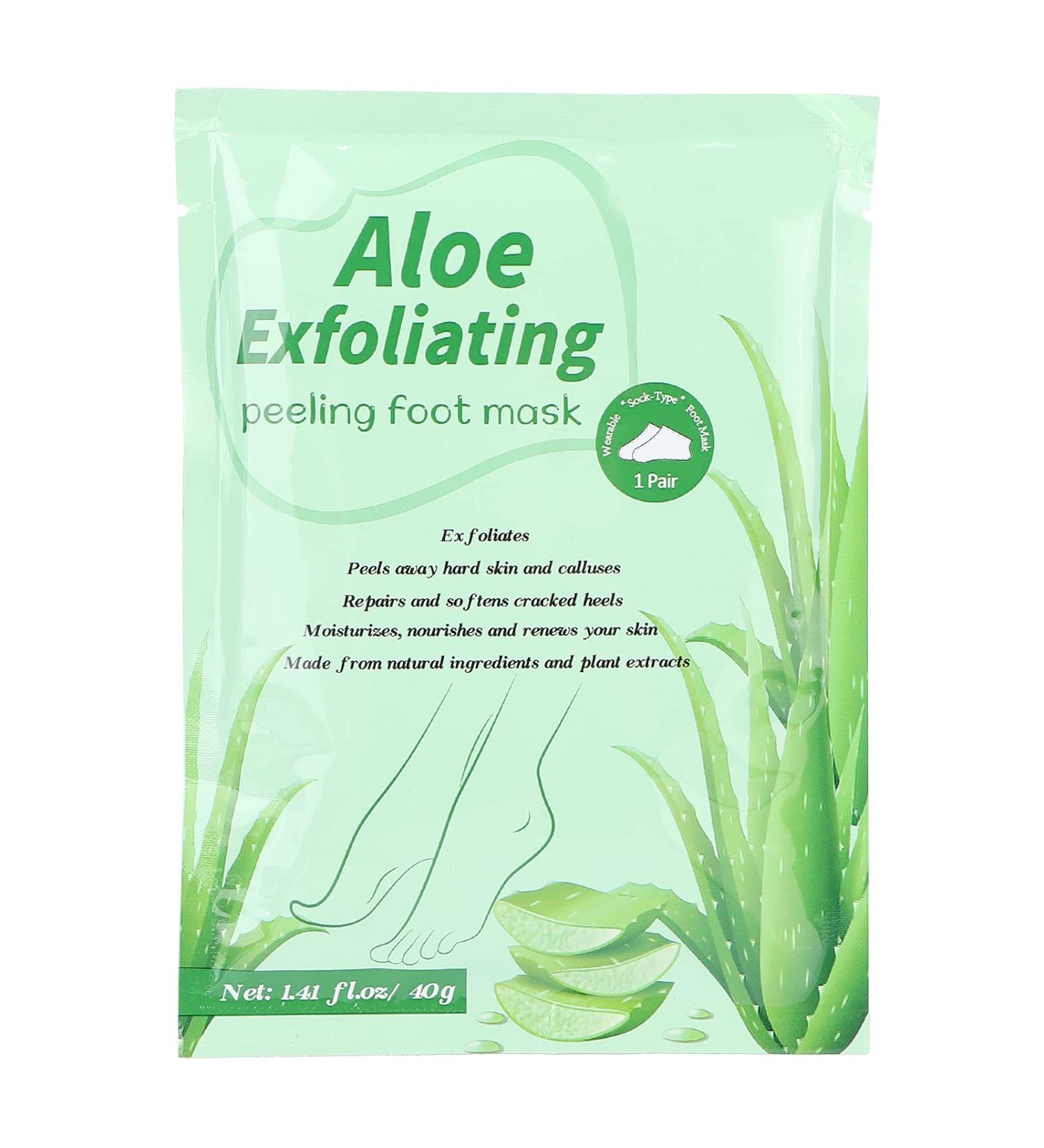 Foot Peeling Mask - 5 Aloe Moisturizing Packs for Smooth Feet | International Shipping - Buy Online on SooperMarket.com