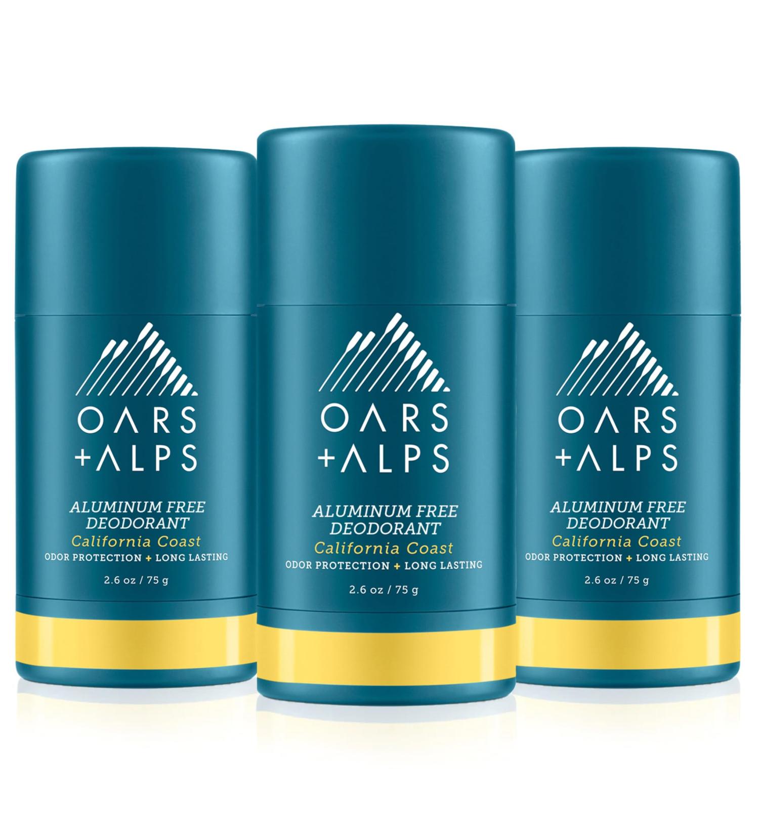 Oars + Alps Aluminum Free Deodorant for Men and Women Dermatologist Tested and Made with Clean Ingredients California Coast 3 Pack 2.6 Oz Each 3ct - California Coast 2.6 Ounce (Pack of 3) - Buy Online on SooperMarket.com