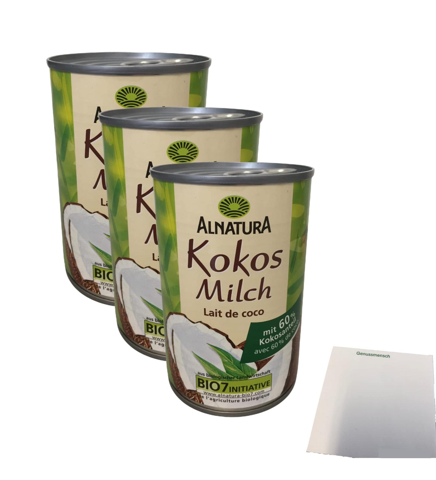 Alnatura Organic Coconut Milk 3-Pack (3x400ml) - Premium Quality Vegan & Versatile + Usy Block | Free International Shipping - Buy Online on SooperMarket.com