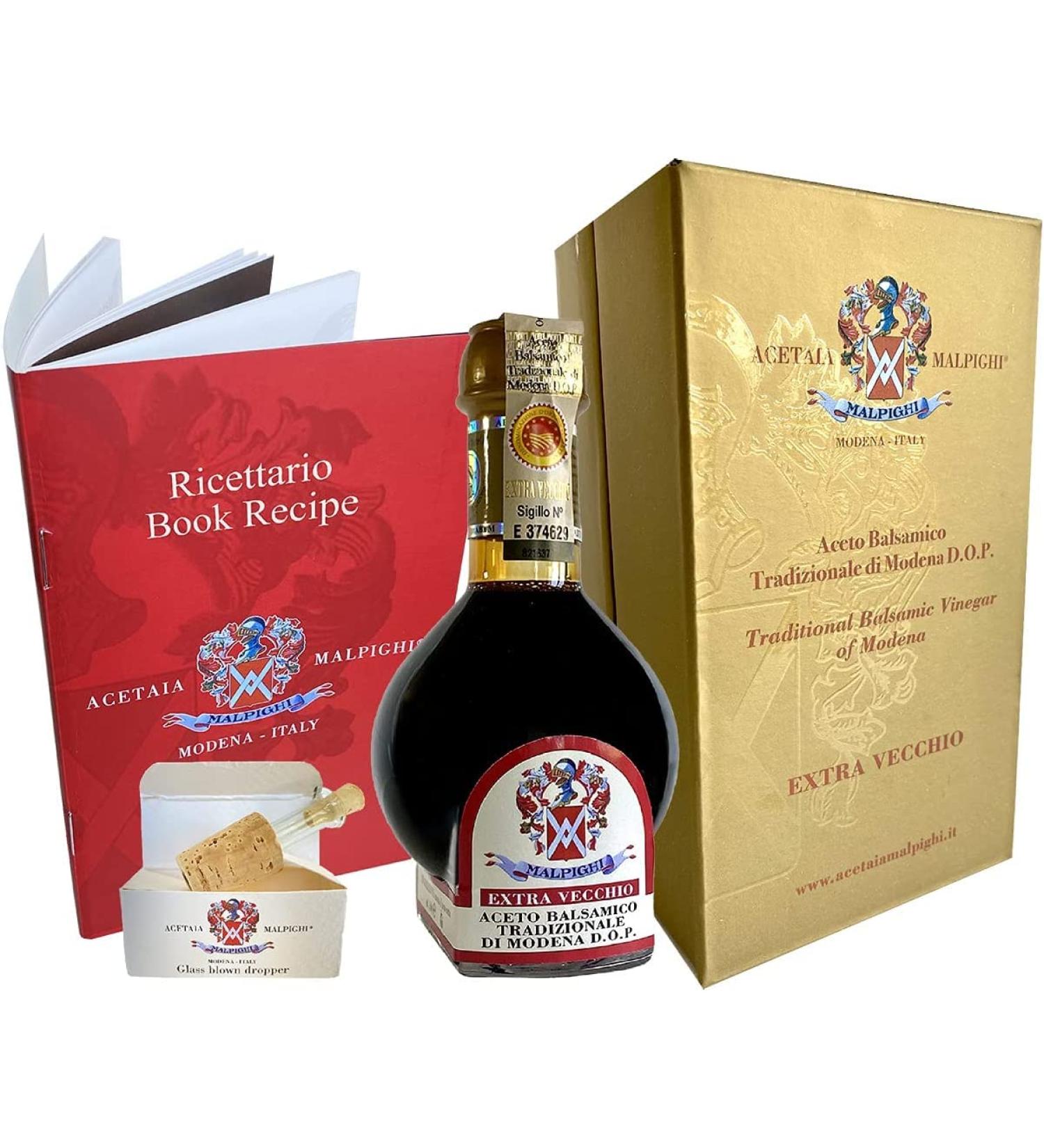 Tradizional Balsamic Vinegar of Modena PDO - 25 Years Old + Tic doser + Recipes Book- Acetaia Malpighi  - Buy Online on SooperMarket.com