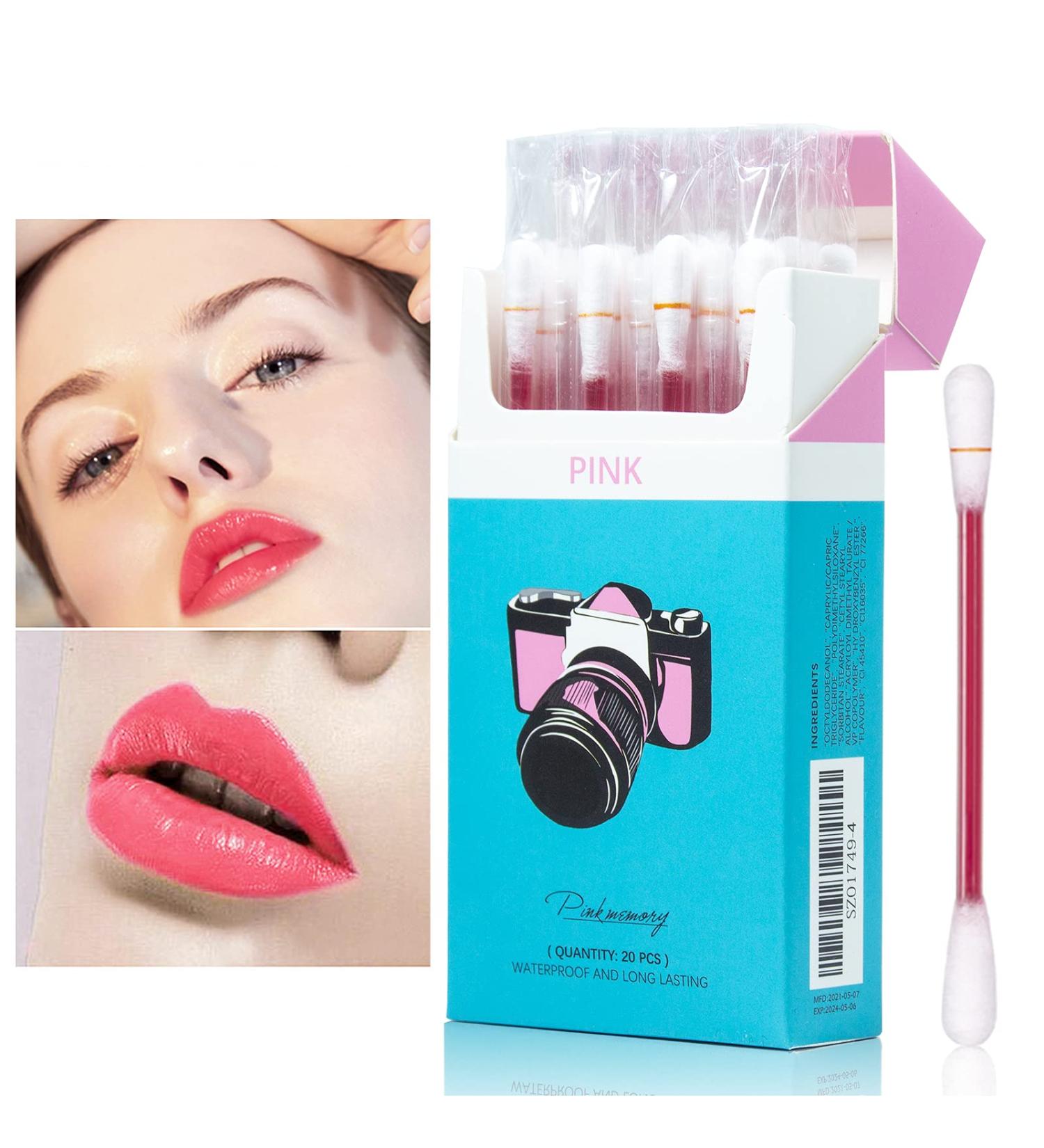 PASNOWFU Tattoo Lipstick 20 Pcs Set | Velvet Matte Lip Stain | Durable Waterproof Formula | Non-Stick Lip Gloss | Portable and Long-Lasting (Pink) - Buy Online on SooperMarket.com