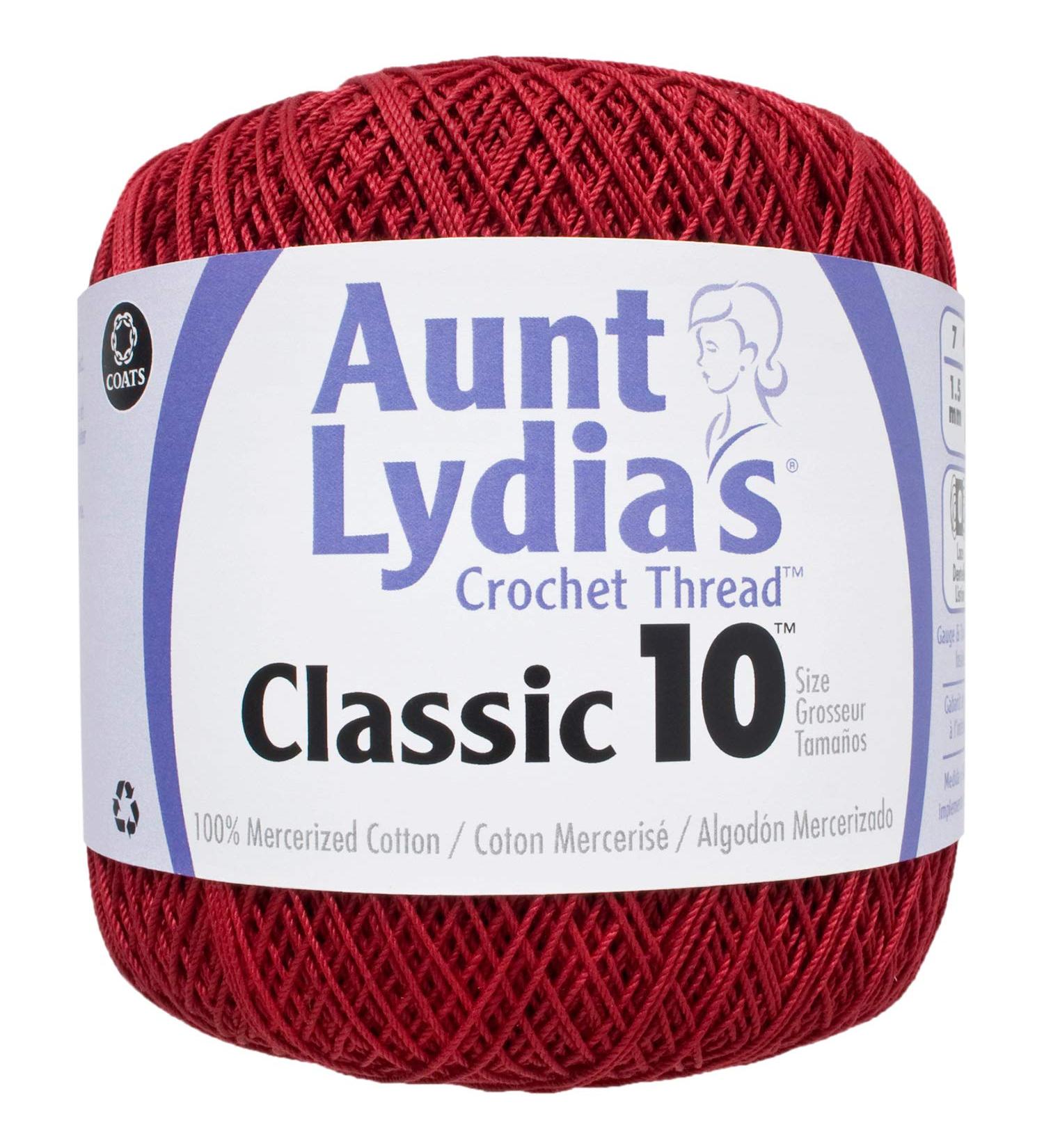 Aunt Lydia's Bulk Buy Crochet Cotton Classic Crochet Thread Size 10 (3-Pack) Victory Red 154-494