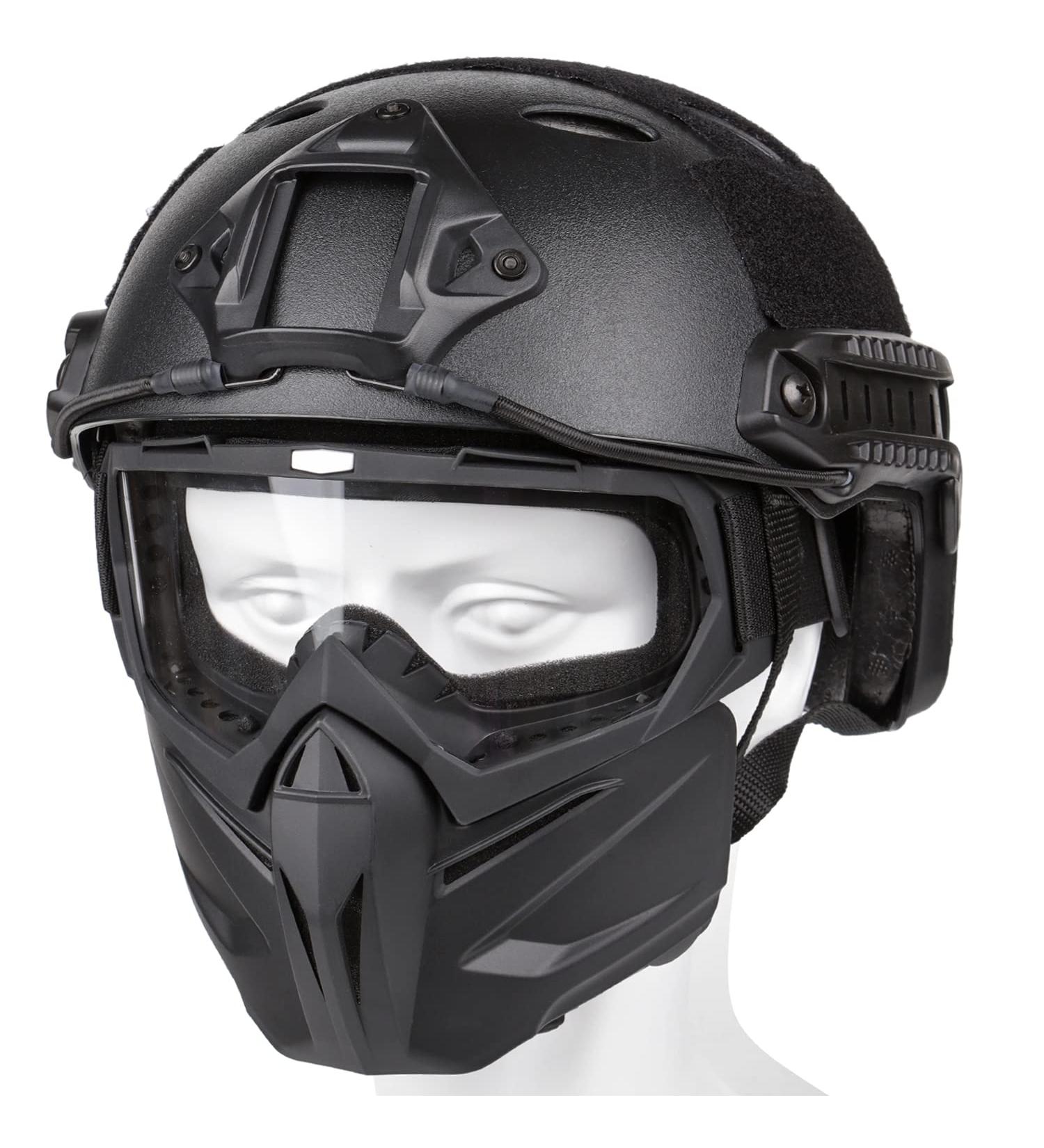 VPZenar Airsoft Helmet and Mask Bundle - Tactical Gear with NVG Mount and Side Rail - Buy Online on SooperMarket.com