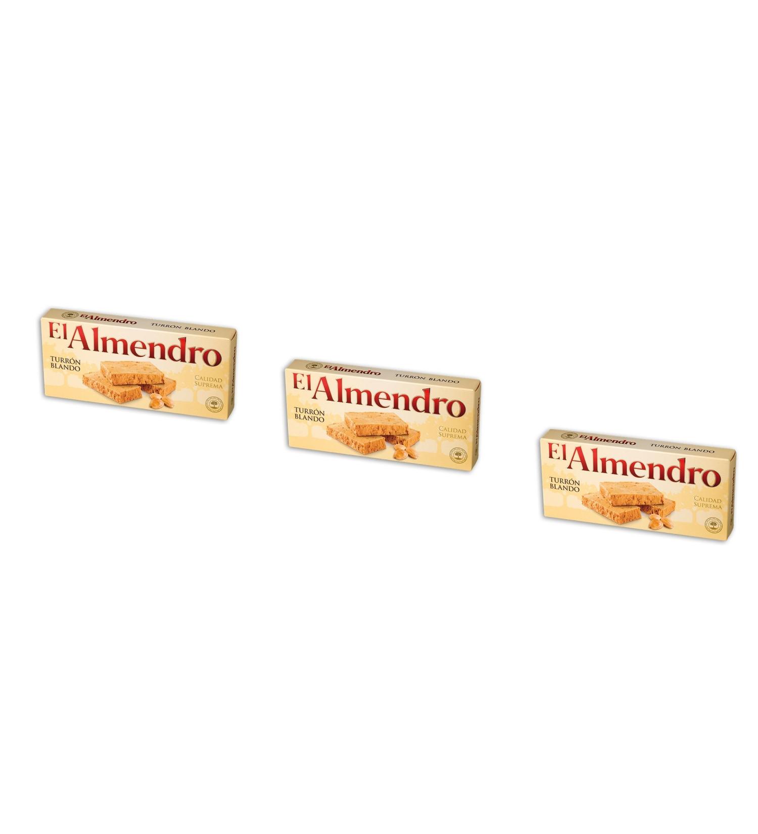 El Almendro -Turron Blando - The package contains D3 Nougat with roasted almond and honey - the highest quality - 200gr (no gluten) - Spanish nougat / Spanish Turron