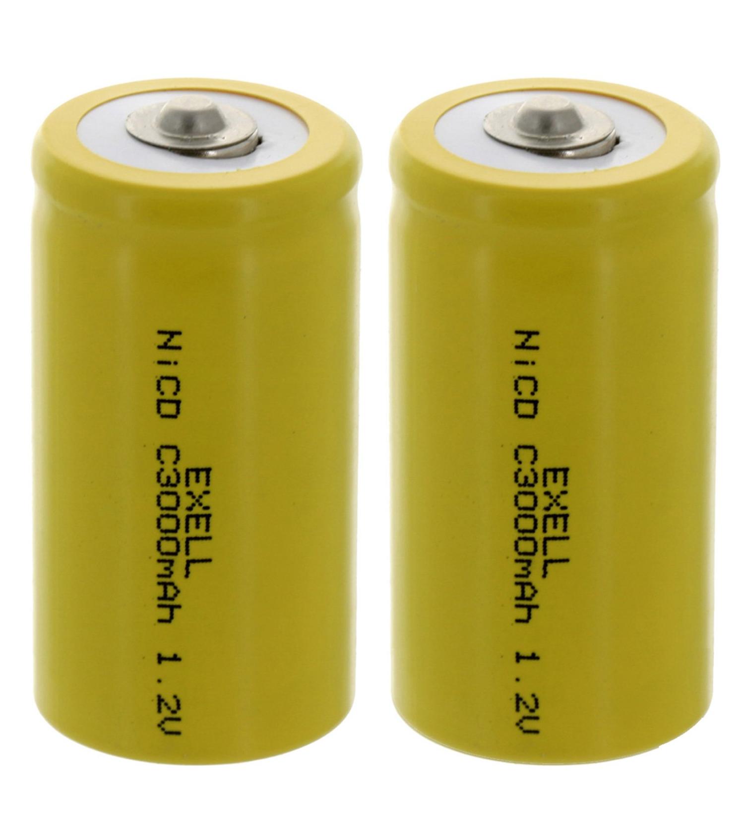 Buy Exell C Size 1.2V 3000mAh NiCD Rechargeable Batteries (2-Pack) - Ideal for Toys Flashlights RC Devices & More - International Shipping Available - Buy Online on SooperMarket.com