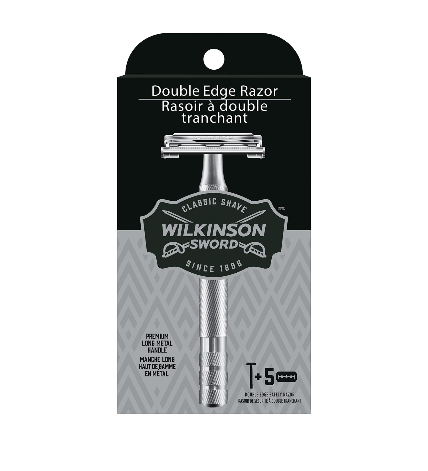 Wilkinson Sword Double Edge Razor for Men + 5 Razor Blade Refills - Smooth Shave - Buy Online on SooperMarket.com