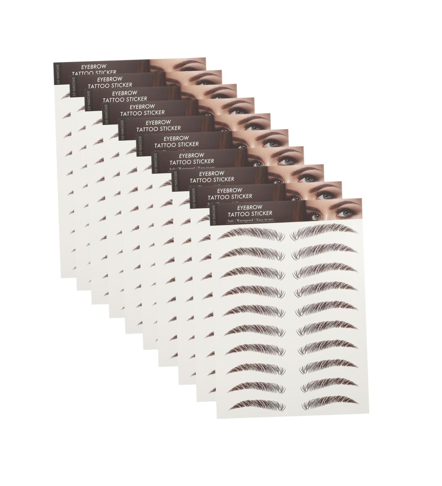 Baluue 9 Sheets Eyebrow Transfer Stickers 6d Eyebrows Stickers Eyebrow Grooming Sticker 21x14.7cm Brown - Buy Online on SooperMarket.com