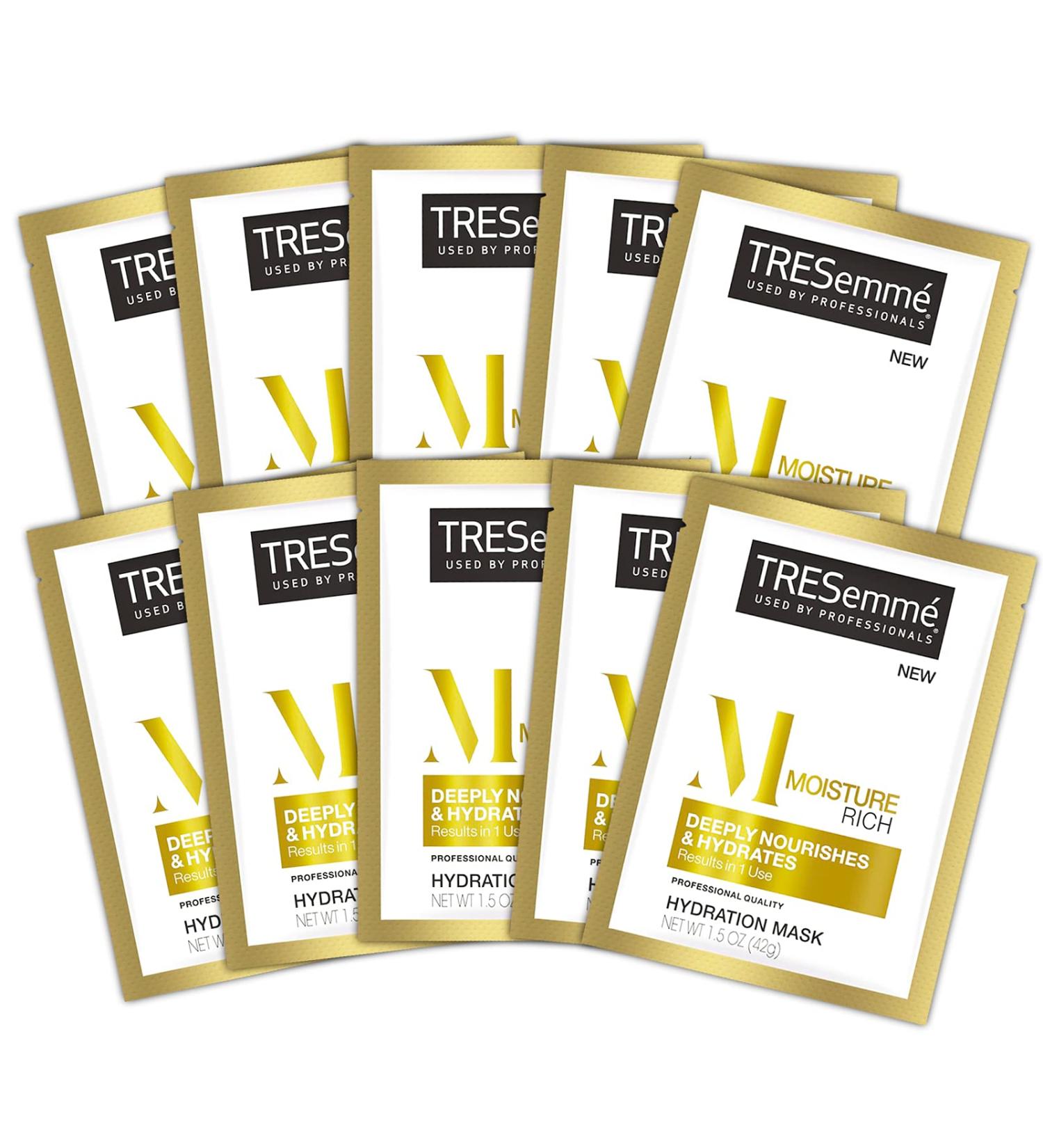 Masque TRESemm Hydration Mask Nourish Packettes 1.5 ounce (10 Pack Bundle) Tresemme Mask (Tresemme Hydrating Mask)