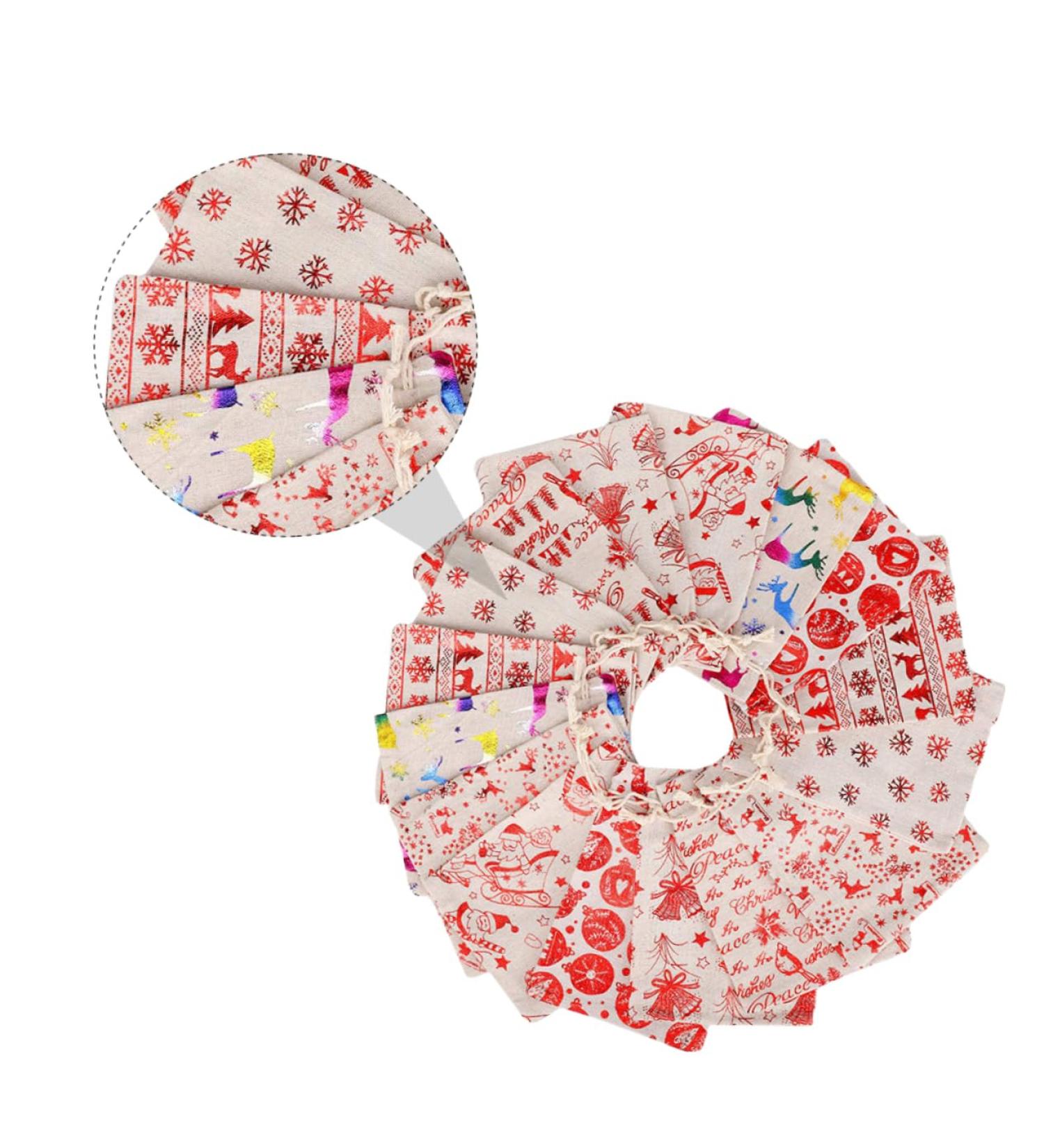 PLAFOPE Chrismas Bags 16pcs Candy Buggy Bag Candy Bags Christmas Linen Bags Christmas Bag Cute Christmas Deer - Buy Online on SooperMarket.com