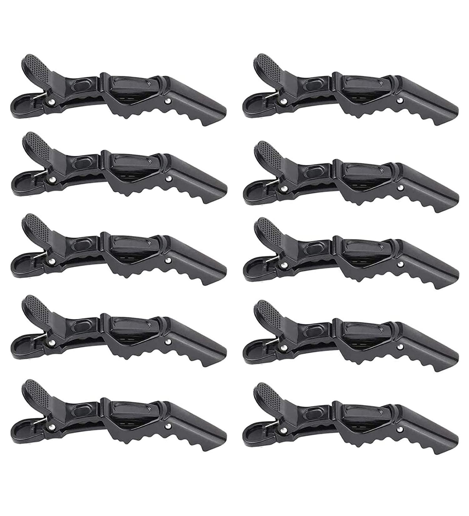 10x Crocodile Hair Clips - Professional Styling Barrettes for Thick Hair with Nonslip Grip - Salon Quality - Black - Buy Online on SooperMarket.com