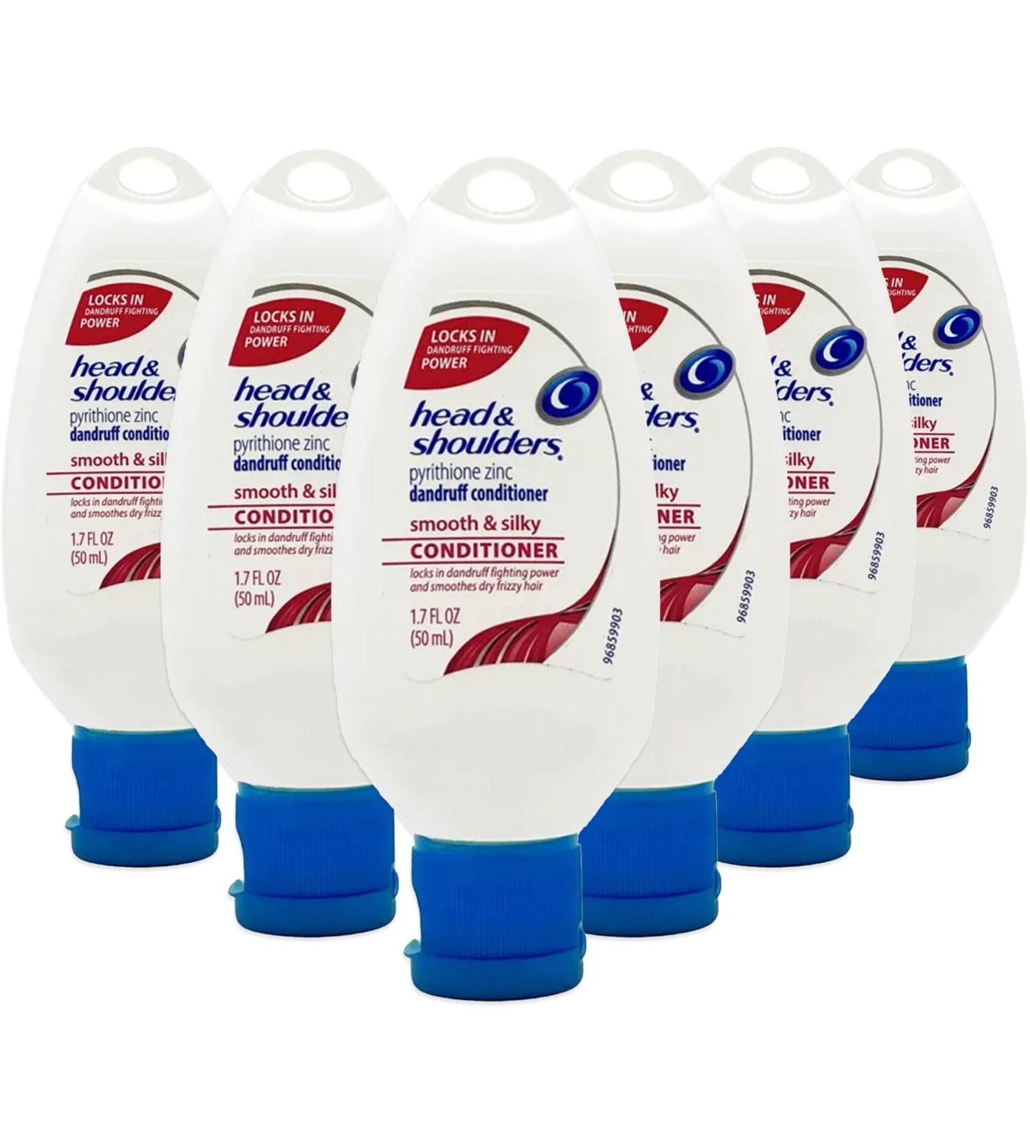 Head and Shoulders Smooth and Silky Conditioner - Fights Dandruff Smooths Frizzy Hair 1.7 oz (Pack of 6) - International Shipping Available - Buy Online on SooperMarket.com