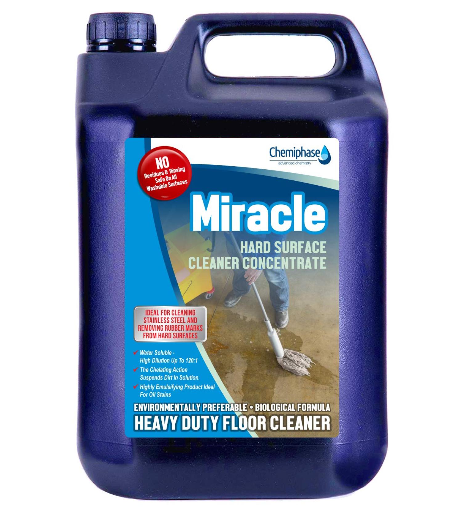 Miracle - Heavy Duty Hard Surface Cleaner Neutral Floor Cleaner - 5 Litres