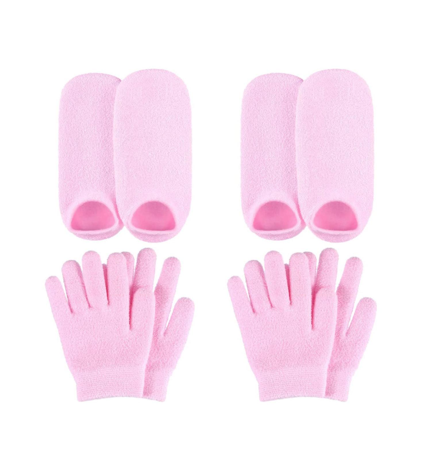 Bcowtte 2X Moisturizing Gel Socks Gloves Set Hands Feet Skin Whitening Care Beauty Spa Treatment Hydrating Cool Booties Socks - Buy Online on SooperMarket.com