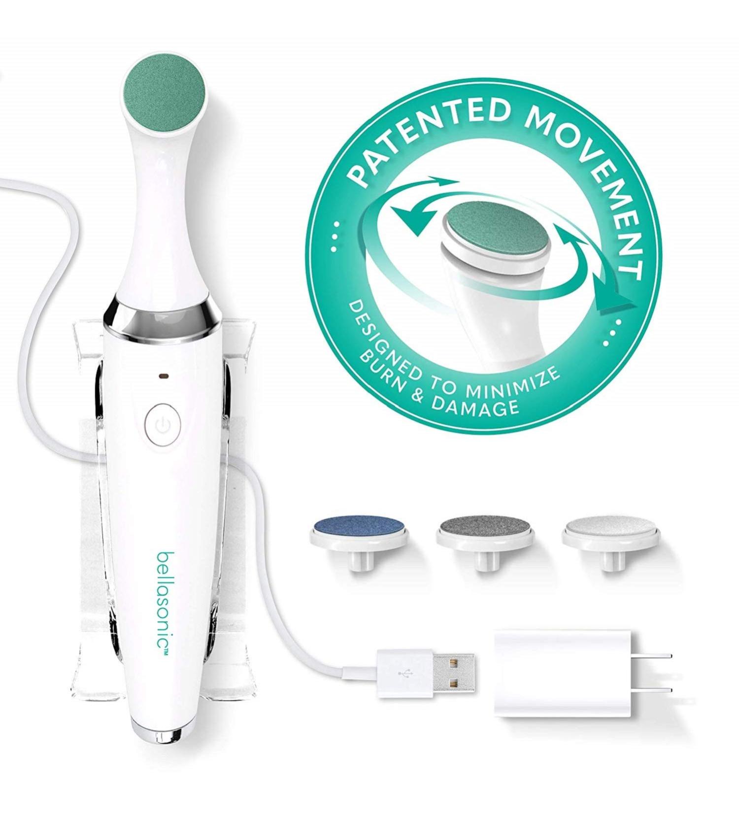 BELLASONIC 4-in-1 Electric Nail File Set | Rechargeable, Oscillating Head | Shape, Smooth, Buff & Shine Nails | Remove Cuticles & Calluses | Salon Quality Manicure Pedicure Results | White/Green - Buy Online on SooperMarket.com