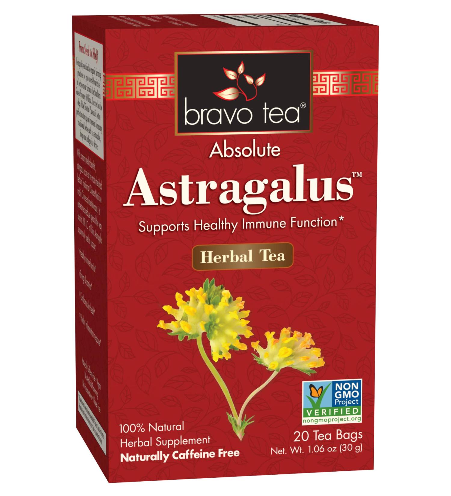 Bravo Tea Astragalus - Caffeine-Free Herbal Tea | 20 Tea Bags - Buy Online on SooperMarket.com