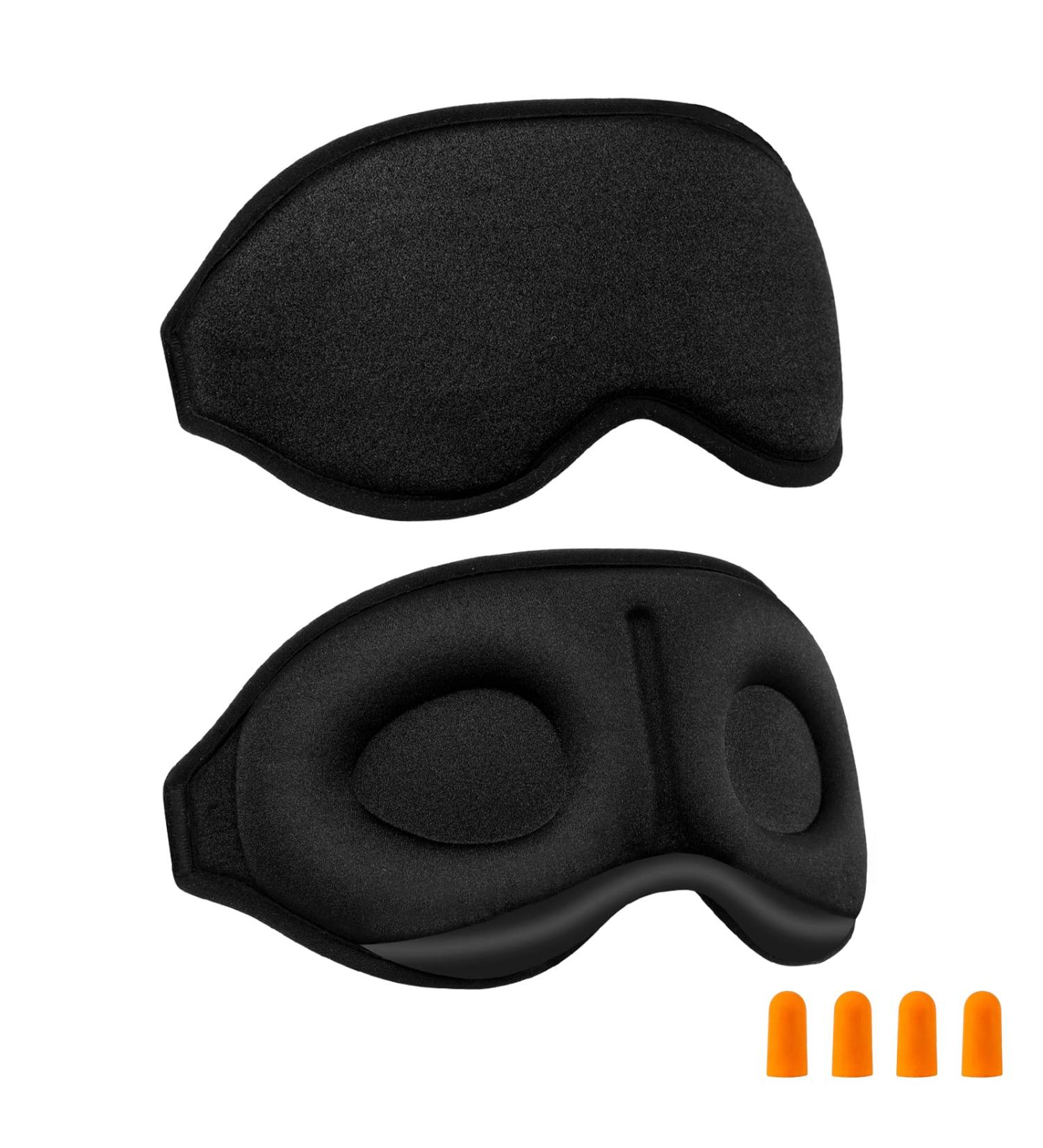 WOVTE Cooling Eye Mask Reusable Hot or Cold Therapy Gel Bead Eye Mask with Soft Plush Backing and Adjustable Strap for Puffy Eyes Dry Eyes Dark Circles Headache (Black) - Buy Online on SooperMarket.com