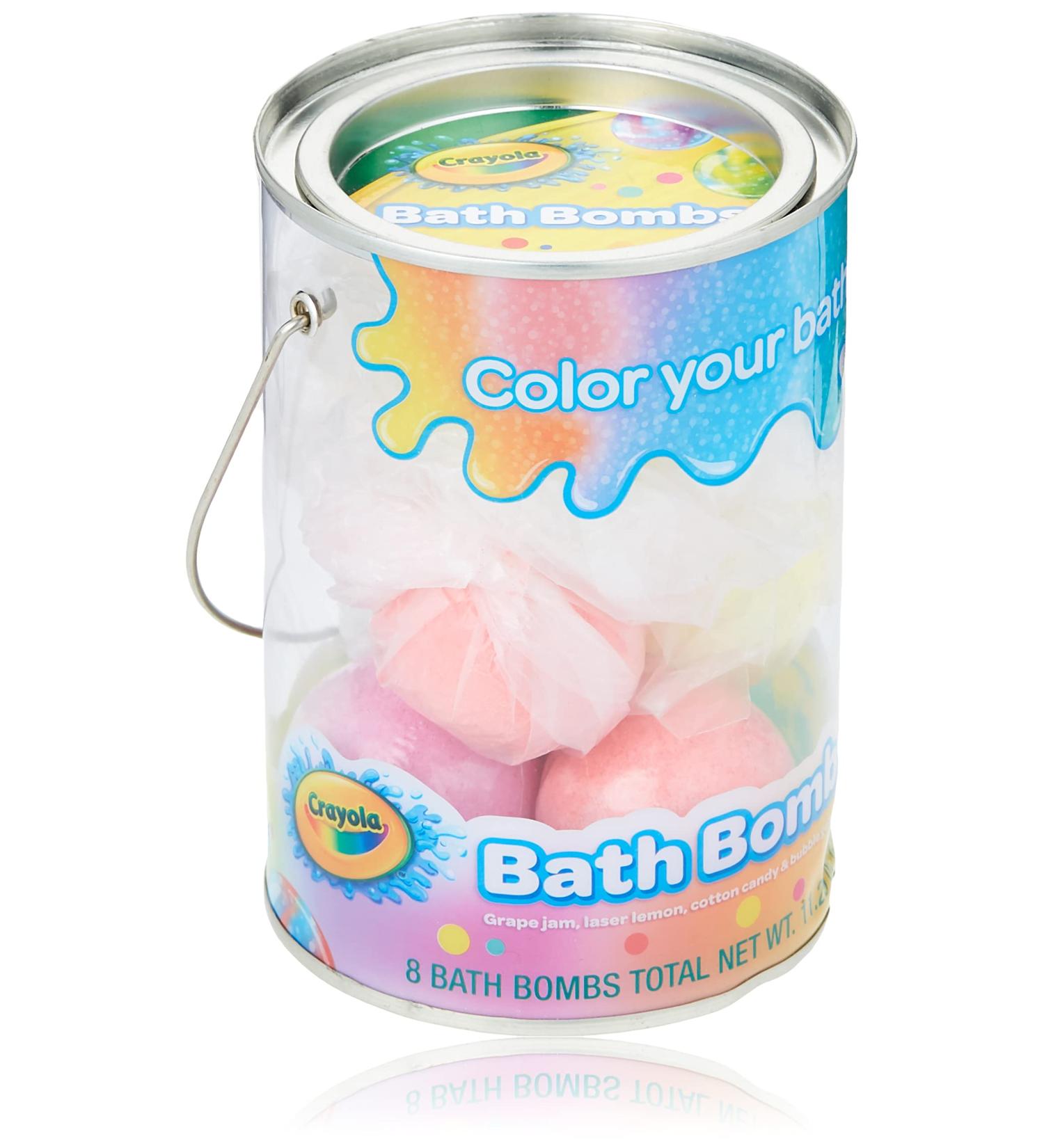 Crayola Bath Bombs Grape Jam Laser Lemon Cotton Candy & Bubble Gum Scented 8 Bath Bombs 11.29 oz (320 g)
