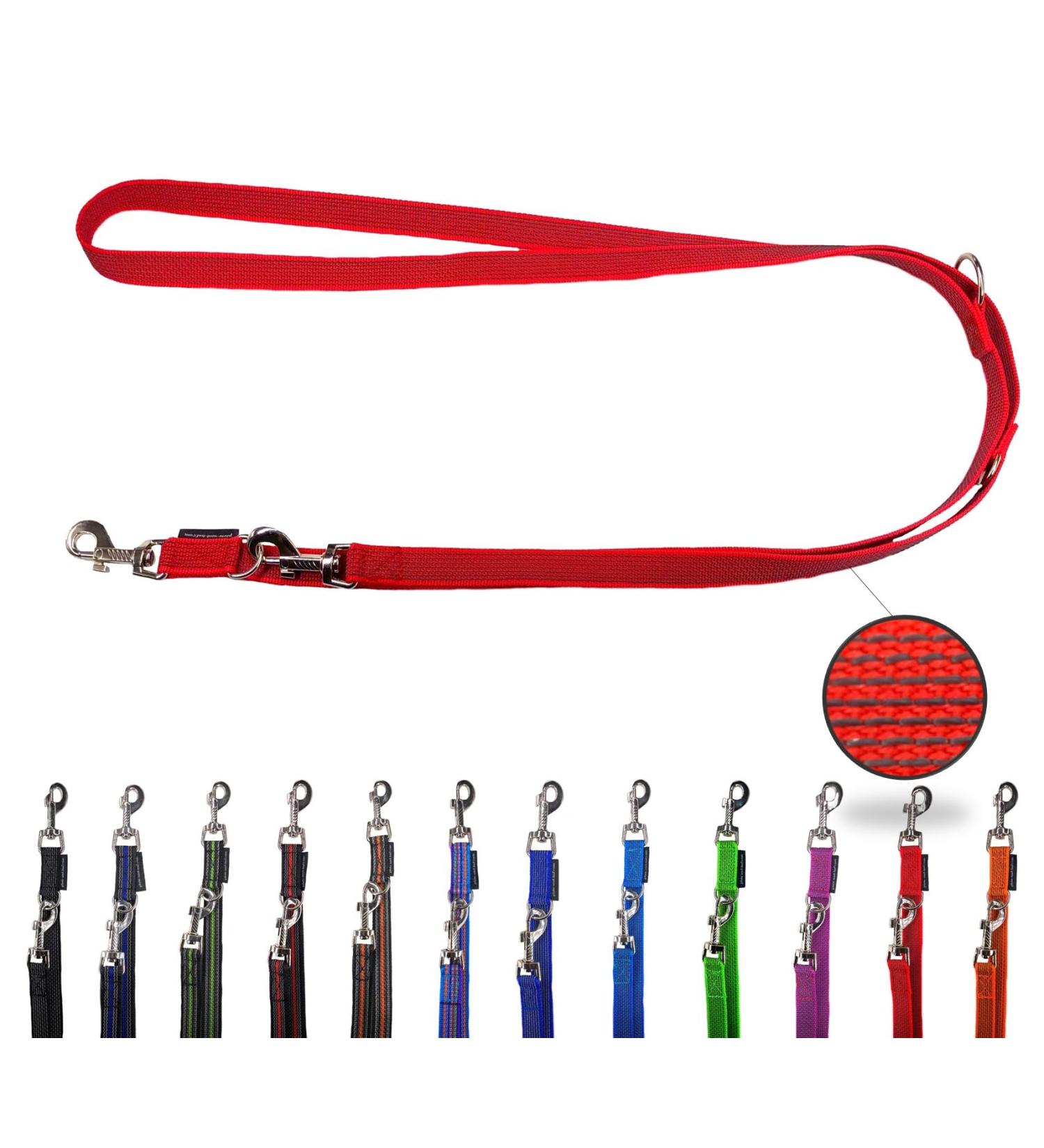 Adjustable Rubberized Dog Leash for Medium & Large Dogs - 2m Red Double Leash | Durable & Comfortable - Buy Online on SooperMarket.com