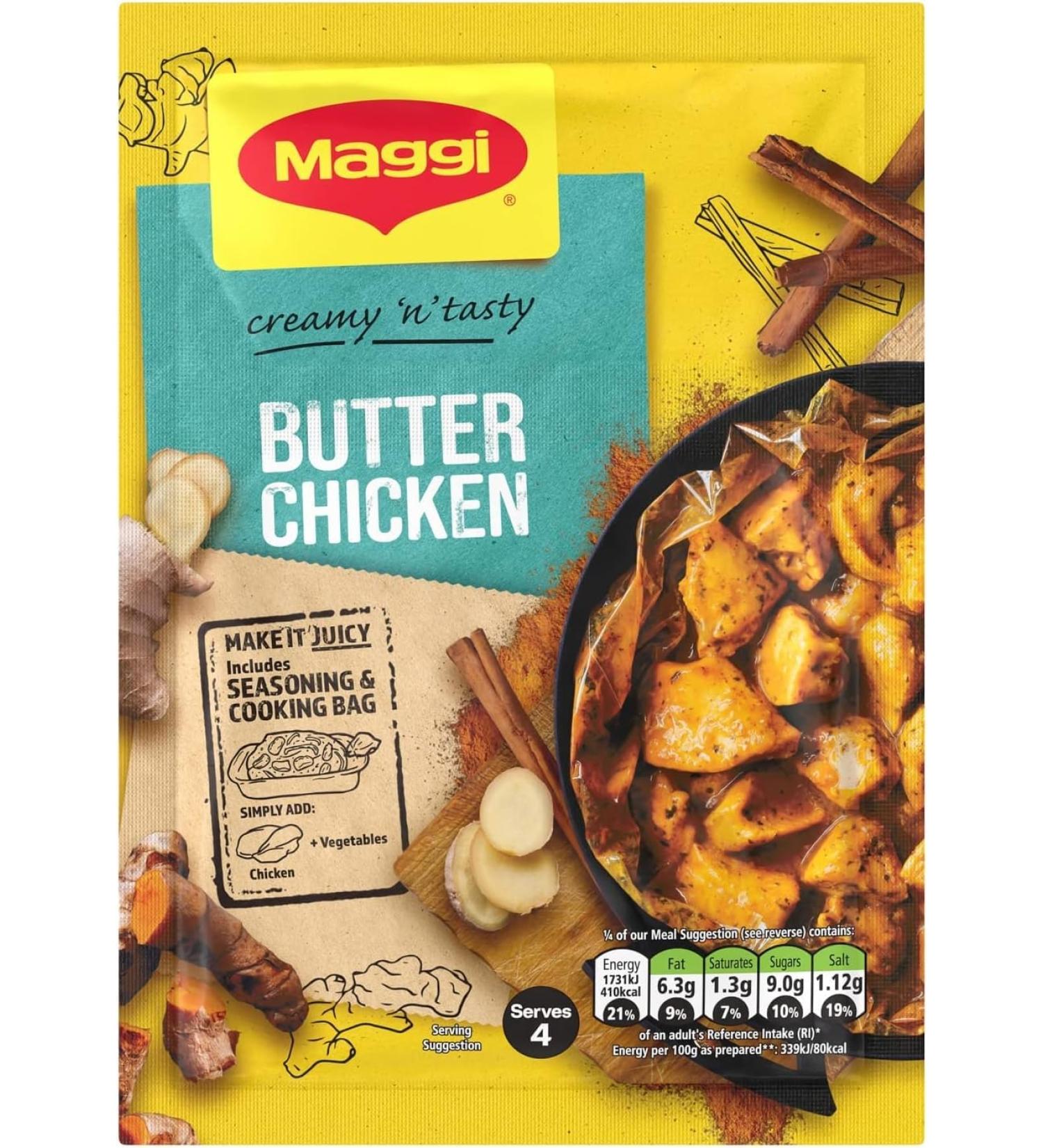 Maggi So Juicy Butter Chicken Recipe Mix 46g - Authentic Indian Flavors - Buy Online on SooperMarket.com