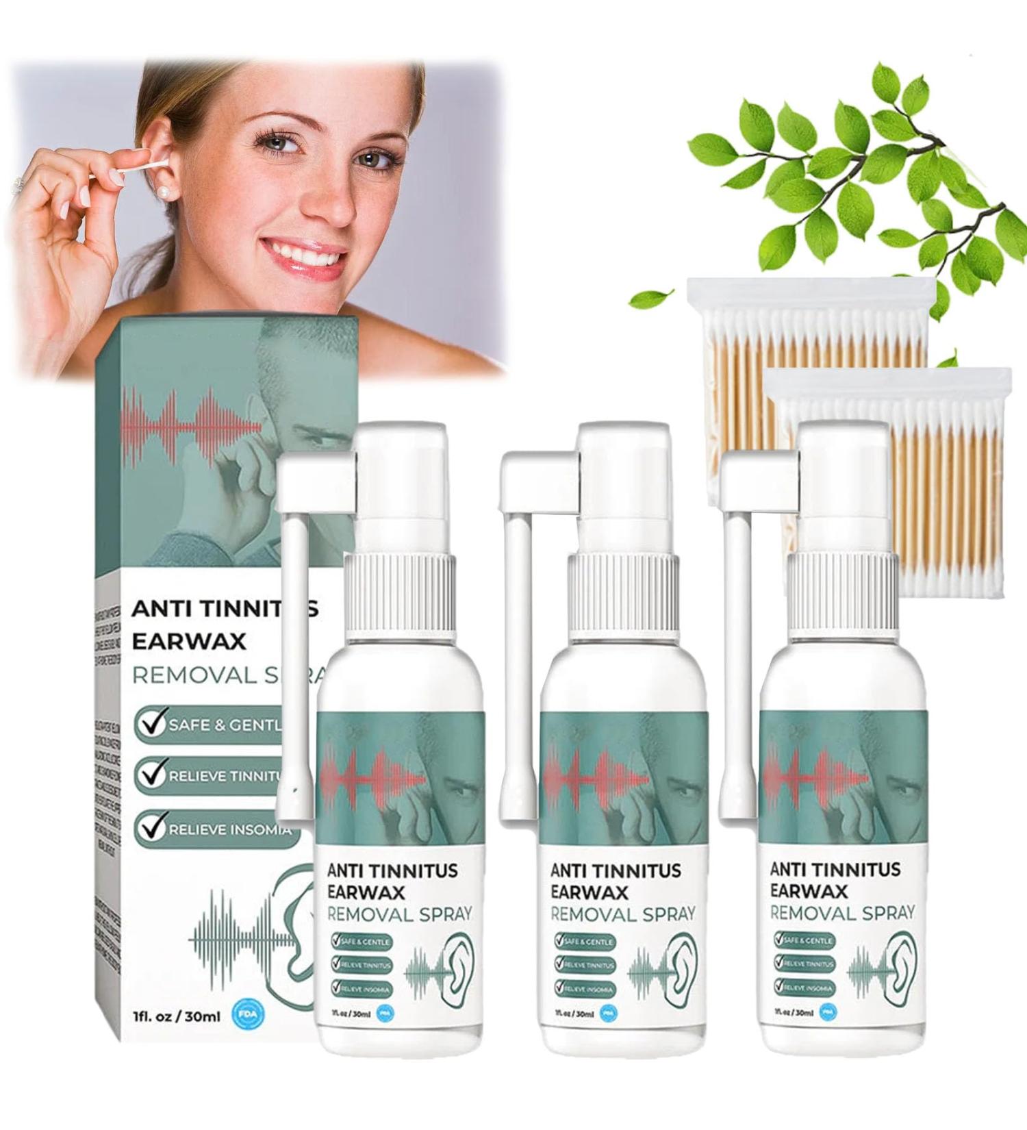 Anti Tinnitus Earwax Removal Spray - 3PC Set for Ear Wax Softening & Cochlear Blockage Relief - Buy Online on SooperMarket.com