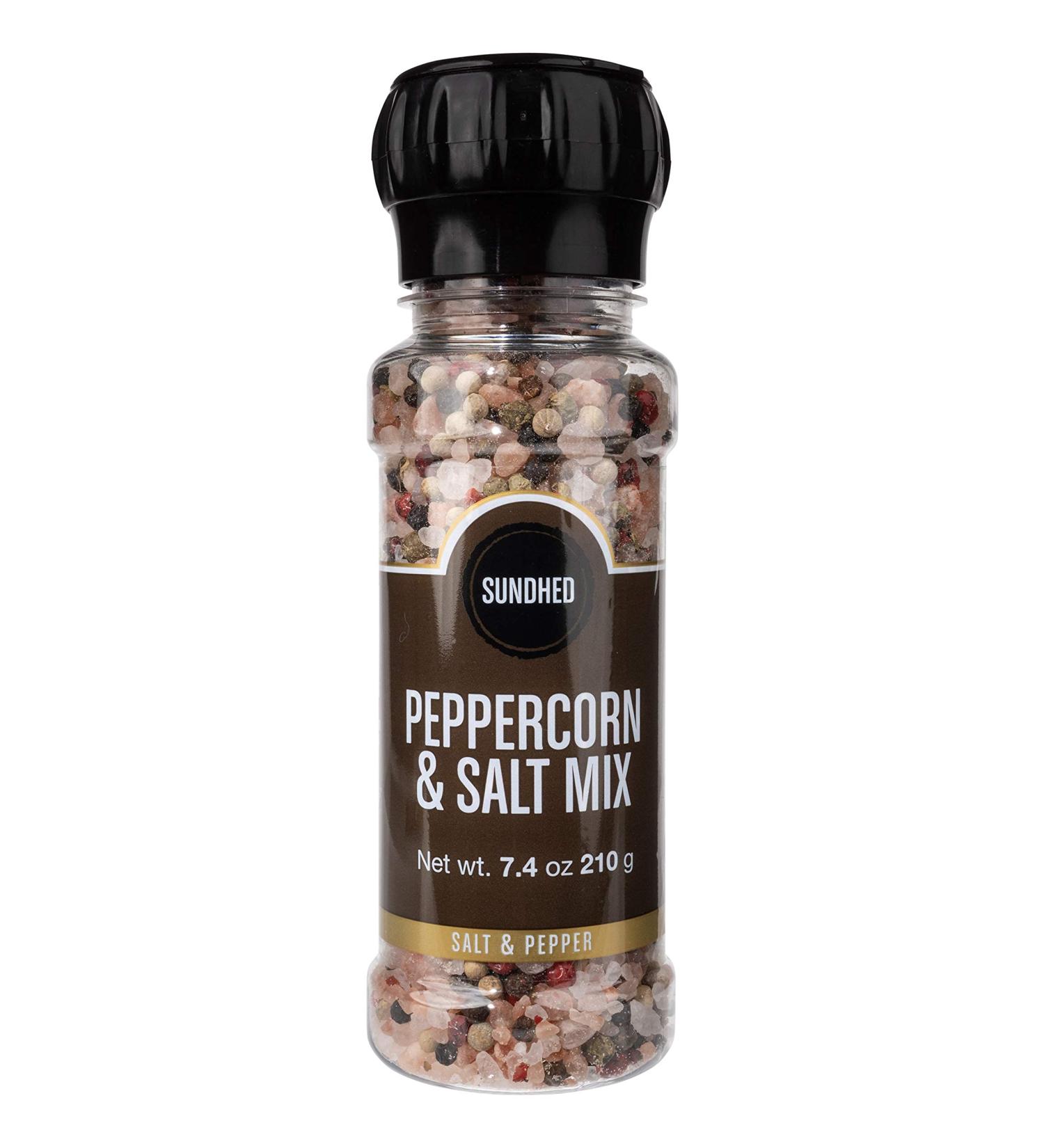 Sundhed Pink Himalayan Salt & Rainbow Pepper Blend Grinder | 210g (7.40 oz) | Natural & Kosher Certified - Buy Online on SooperMarket.com