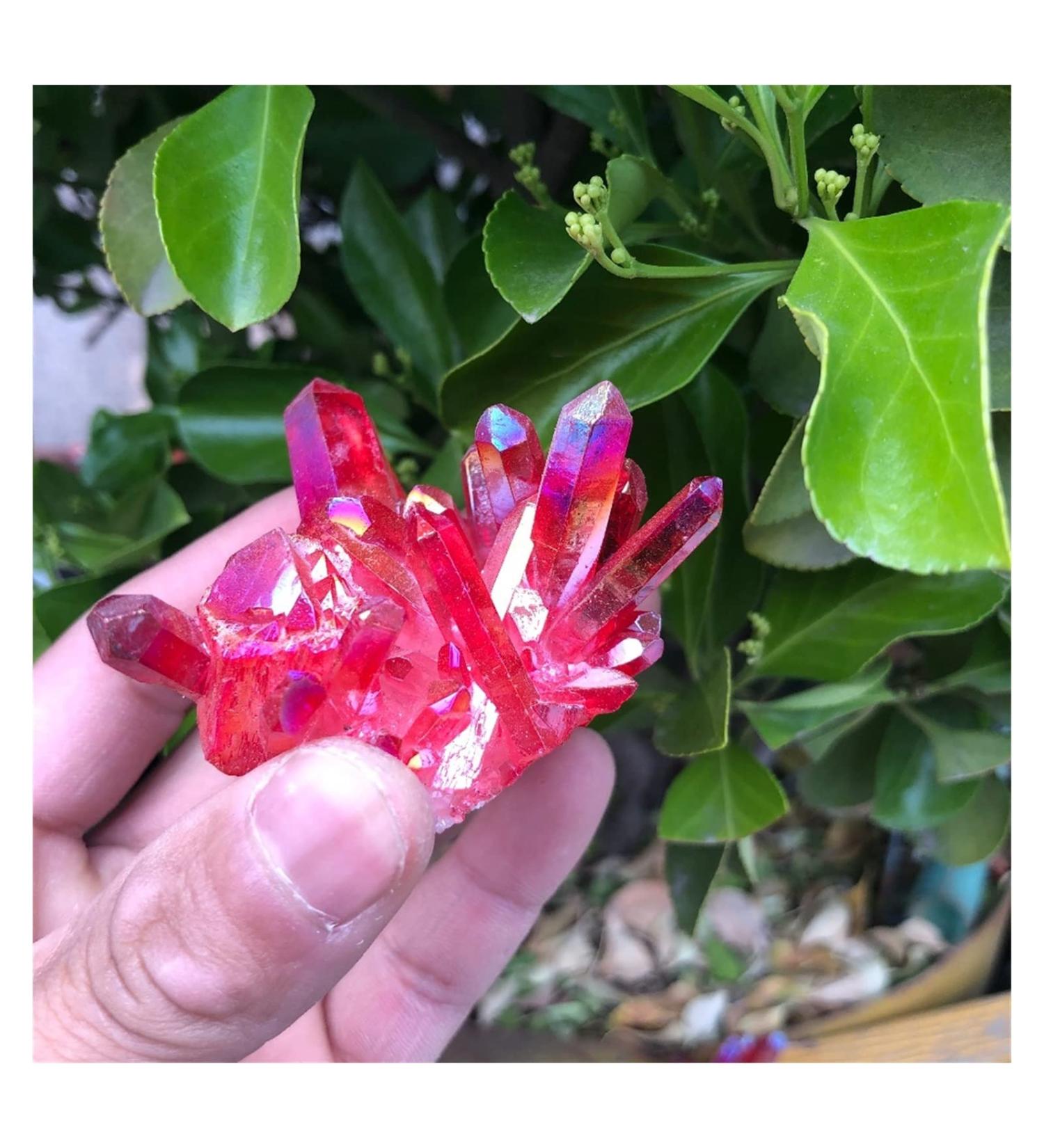 Natural Crystal Rough 1pcs Beautiful Rose Flame Aura Quartz Crystal Cluster Specimen - Buy Online on SooperMarket.com
