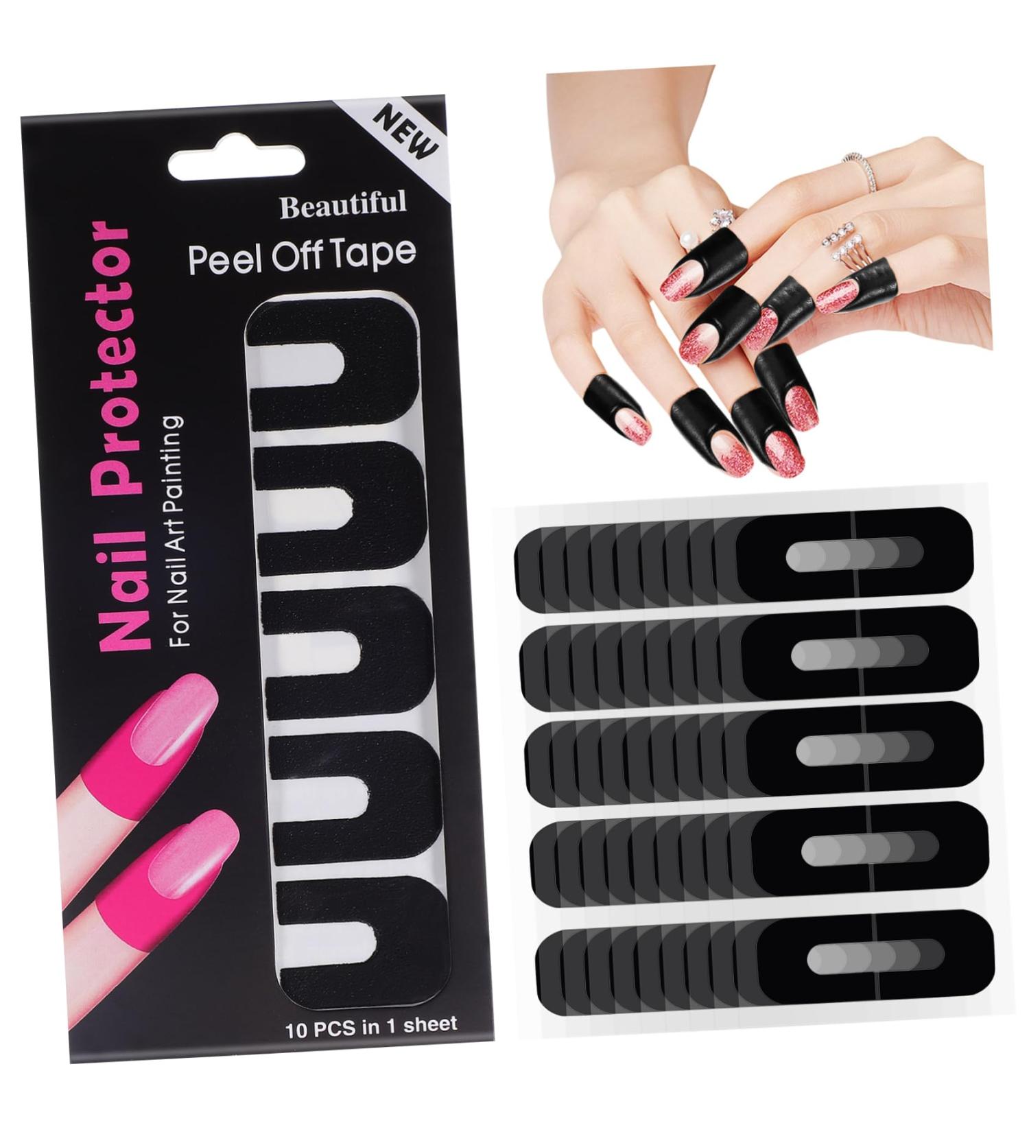 FRCOLOR 100 Sheets Nail Art Anti-Spill Stickers Nail Polish Nail Guards for Painting Nails Nail Protector for Gel Polish Nail Protector Stickers Nail Tape Tearable Adhesive Tape Silica Gel 3.00X2.50X0.10CM As Shown - Buy Online on SooperMarket.com