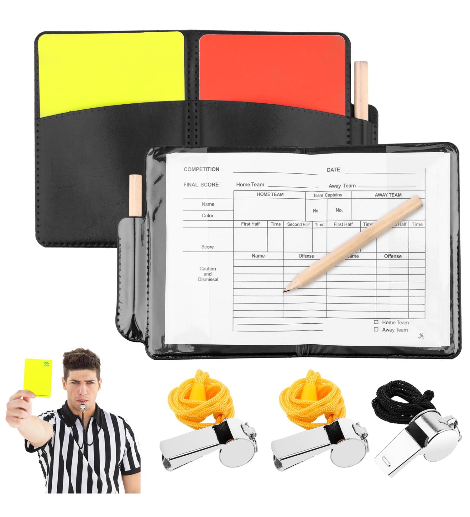 VFANDV Referee Set - Complete Football Referee Accessories with Yellow & Red Cards for Sports Coaching - Buy Online on SooperMarket.com