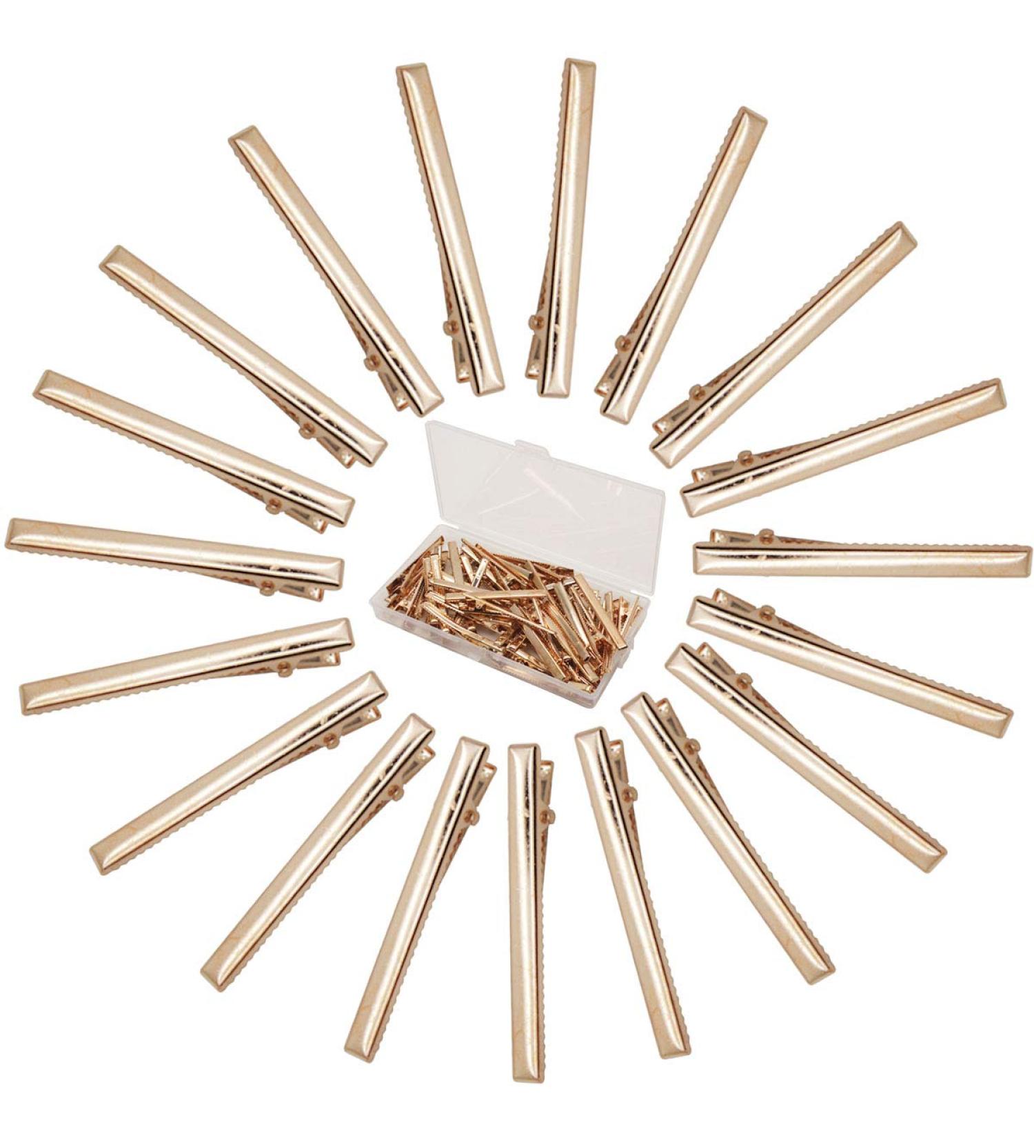 Qearl 2.36 Inch Alligator Hair Clips - 50 Pieces Gold Clips for DIY Bows - Salon & Baby Girls Accessories - Buy Online on SooperMarket.com