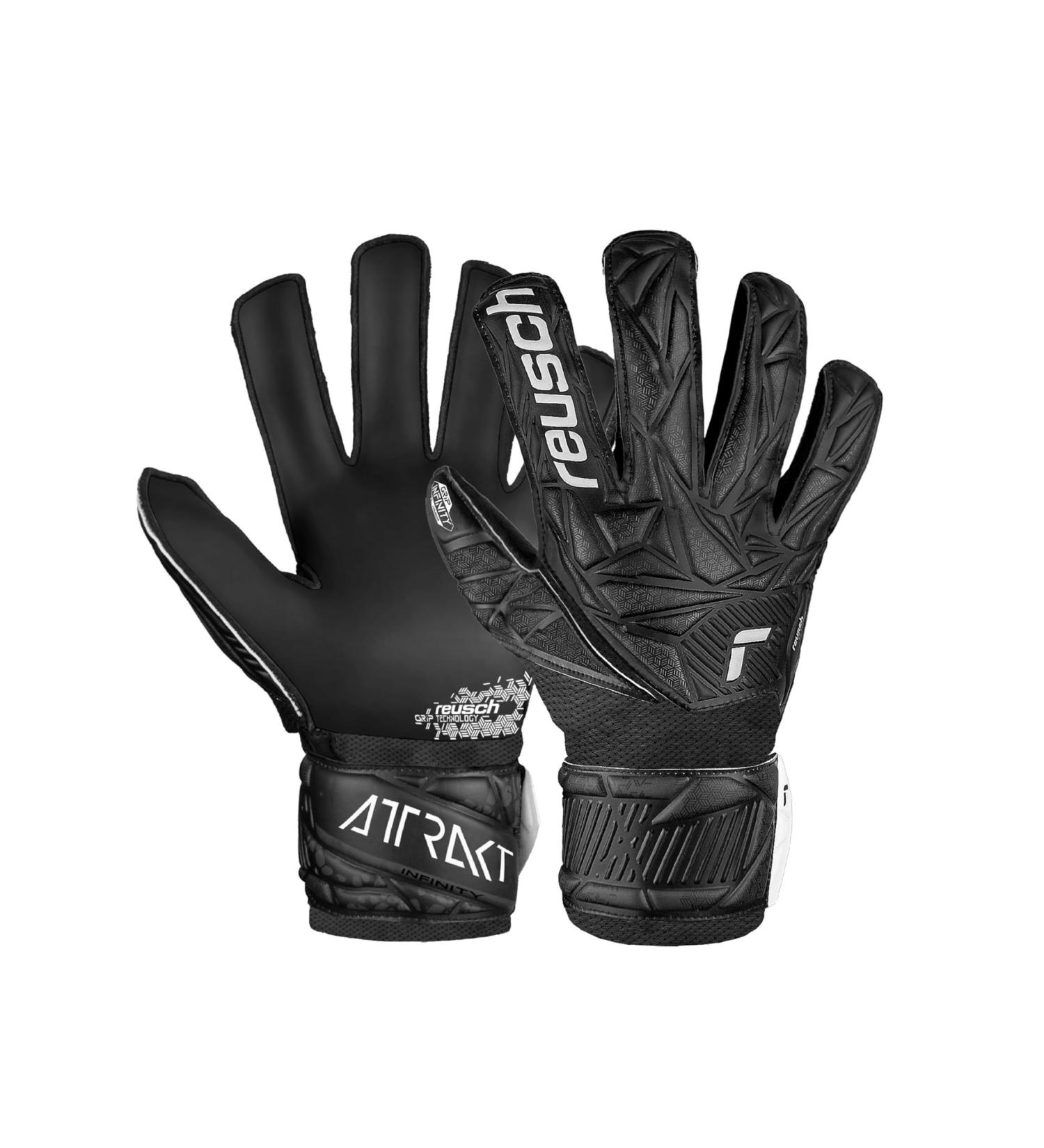 Reusch Unisex Youth Attrakt Infinity Junior Goalkeeper Gloves - Black Size 8 | International Shipping Available - Buy Online on SooperMarket.com