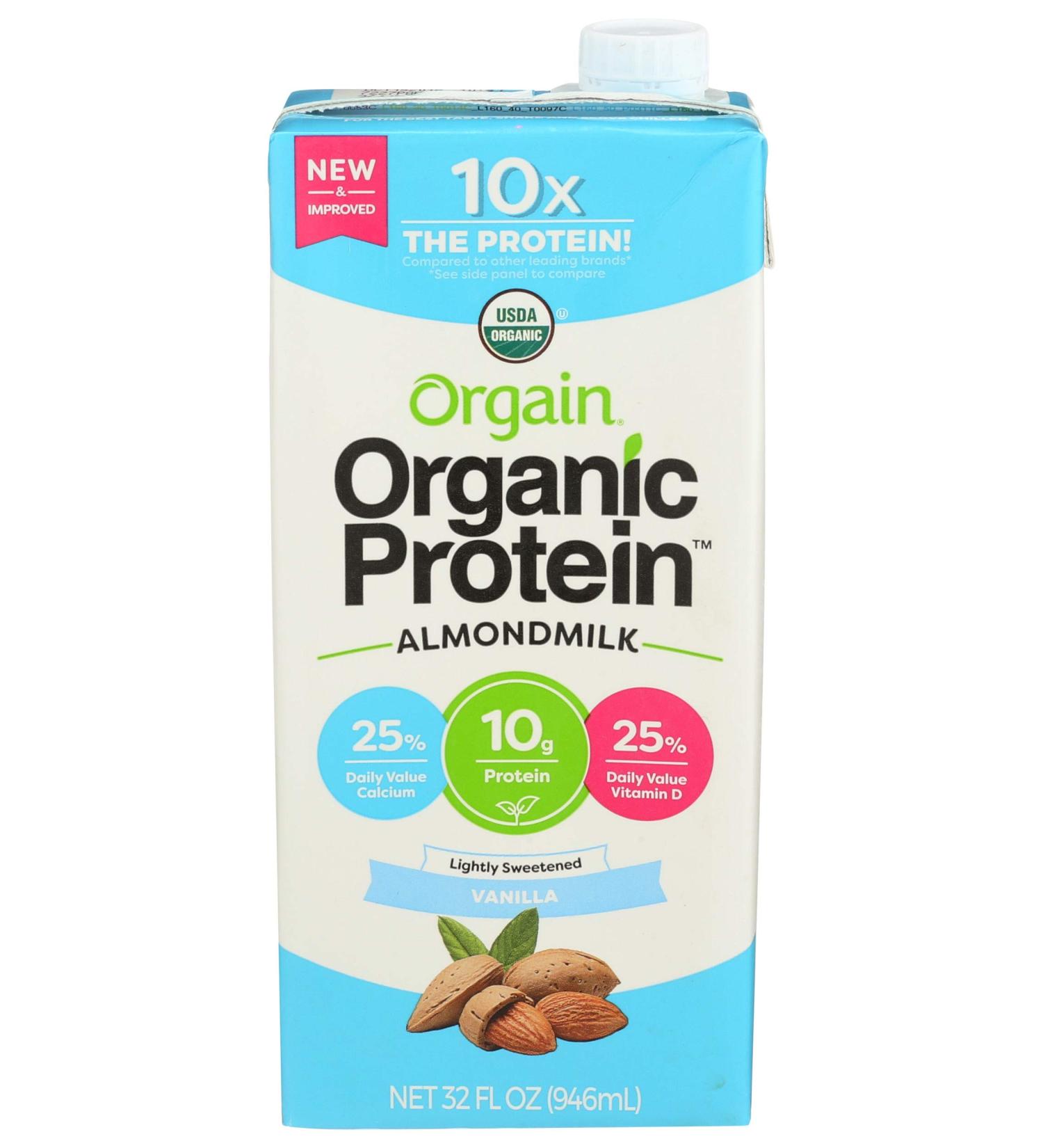 ORGAIN Organic Lightly Sweetened Vanilla Almond Milk  32 FZ - Buy Online on SooperMarket.com